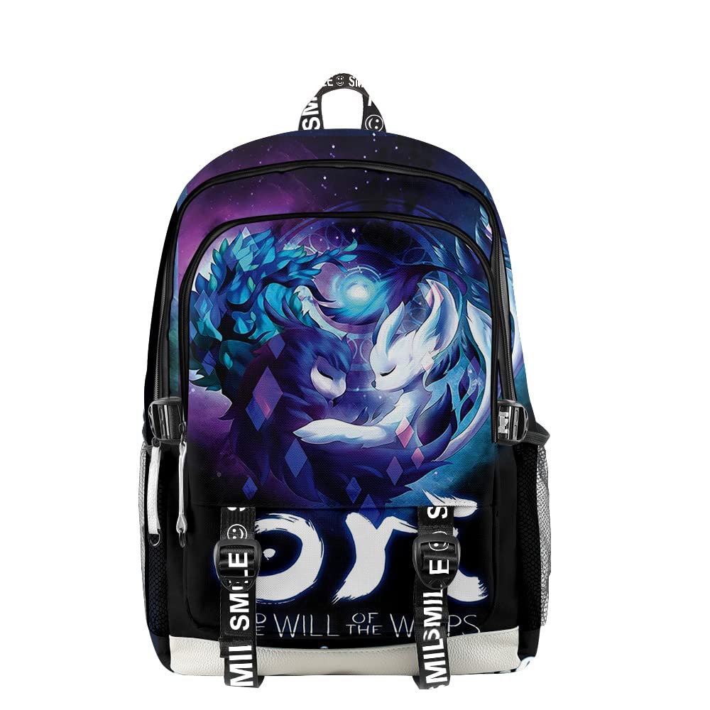 Ori and The Will of The Wisps 3D Printed Backpack - Waterproof Oxford Travel Backpack for Teens - Perfect for School, Gaming Conventions & Outdoor Adventures