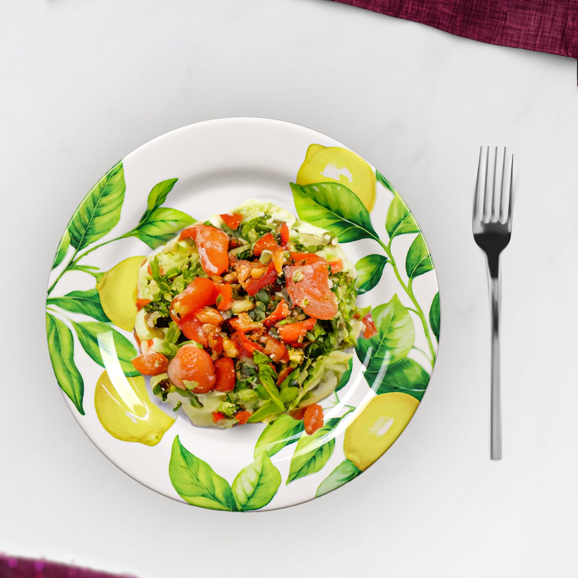 6-Piece Melamine Lemon Plates Set - 9