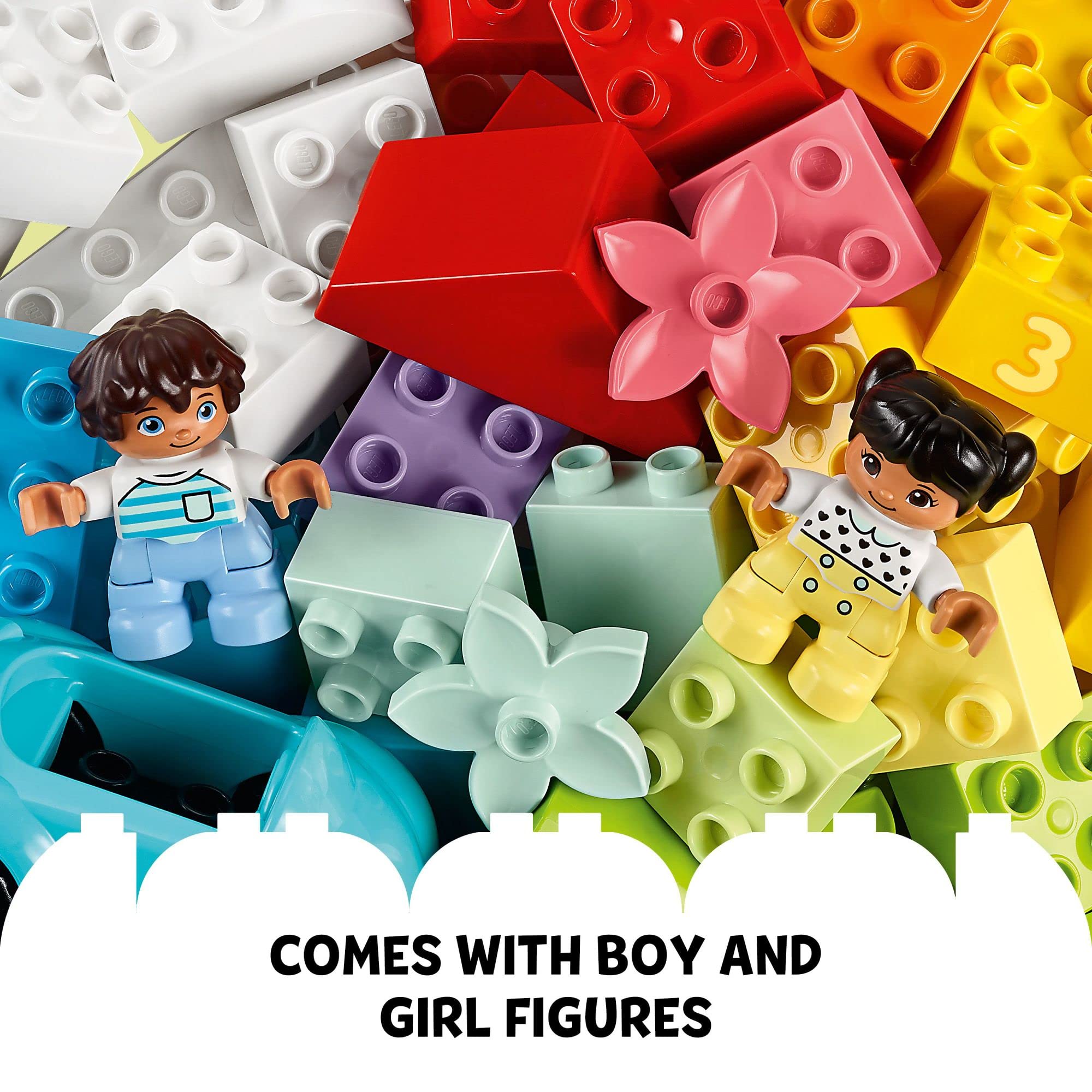 LEGO DUPLO Classic Brick Box Building Set with Storage Organizer - 10913 Pieces, Toy Car & Number Bricks for Creative Play | STEM Learning Toy for Toddlers Ages 18+ Months | Perfect Gift for Boys & Girls | Build, Learn & Play at Home or Preschool