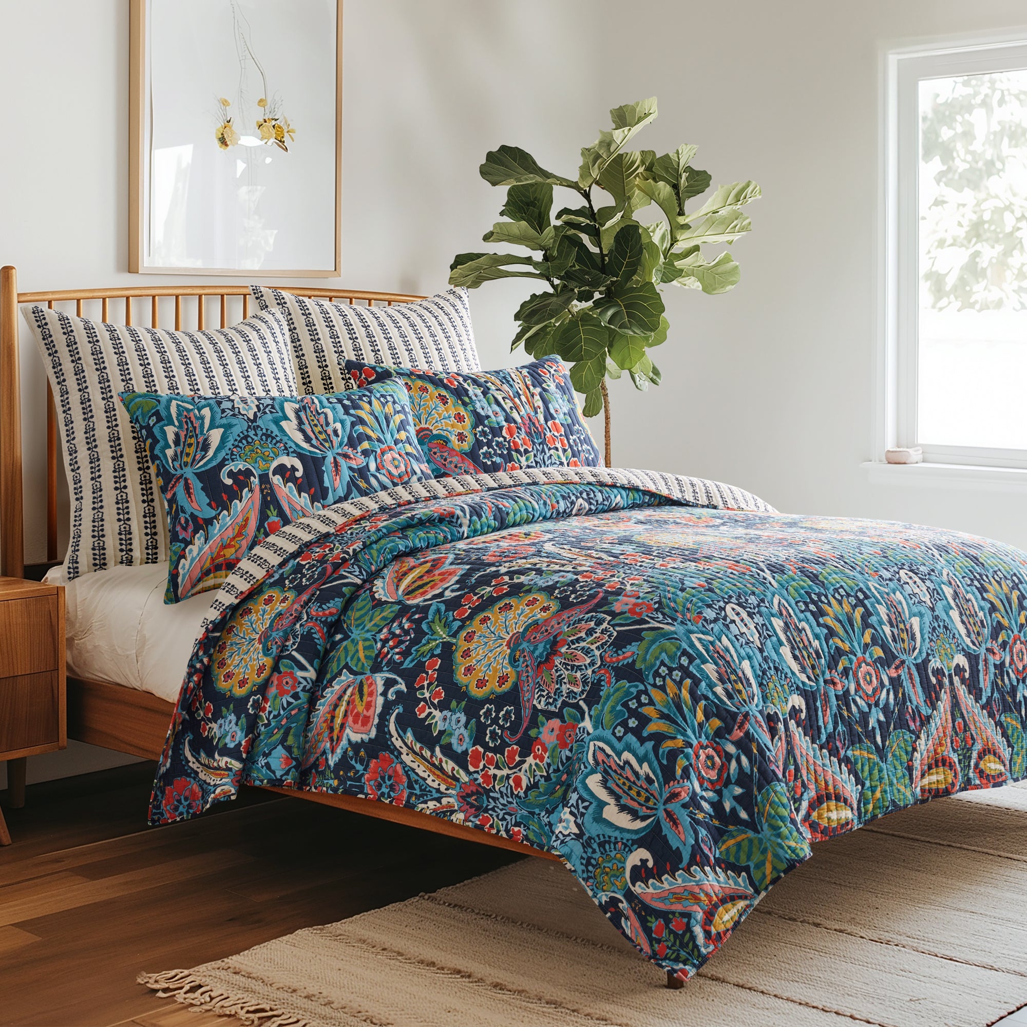 Diella Luxury Quilt Set Queen Size - Soft Bedding Comforter Set with Pillow Shams - Perfect for Master Bedroom, Guest Room & Cozy Home Decor