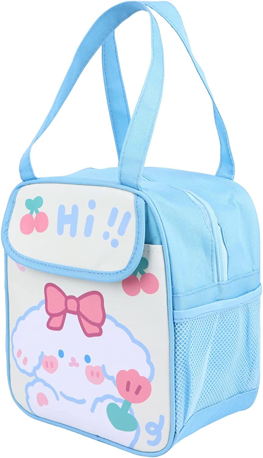 Cute Kawaii Animal Cartoon Lunch Bag for Kids - JIAOAO Insulated Lunch Box for School, Picnic & Travel - Adorable Rabbit Design Lunch Tote for Girls & Boys - Perfect for Daily Use, Outdoor Activities & Meal Prep