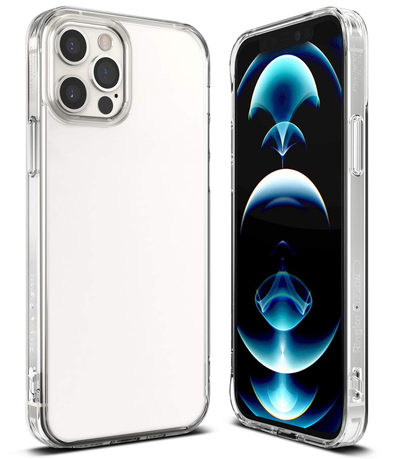 Ringke Fusion iPhone 12 Pro Max Case - Clear Shockproof Transparent Bumper Cover with Lanyard Holes & Raised Bezel | Perfect for Outdoor Activities, Work & Daily Protection
