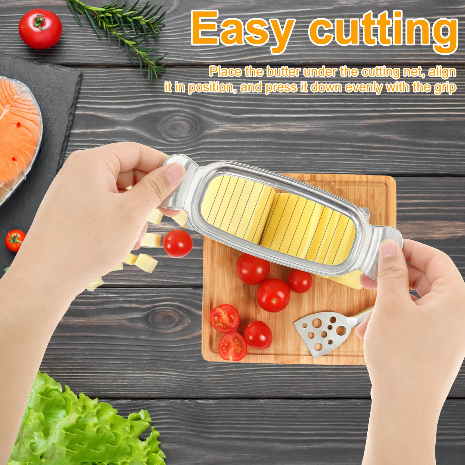 Stainless Steel Butter Slicer & Cheese Cutter - Ergonomic Handle, Multi-Purpose Food Slicing Tool for Butter, Cheese, Baking | Perfect for Kitchen, Restaurants, and Gourmet Food Preparation
