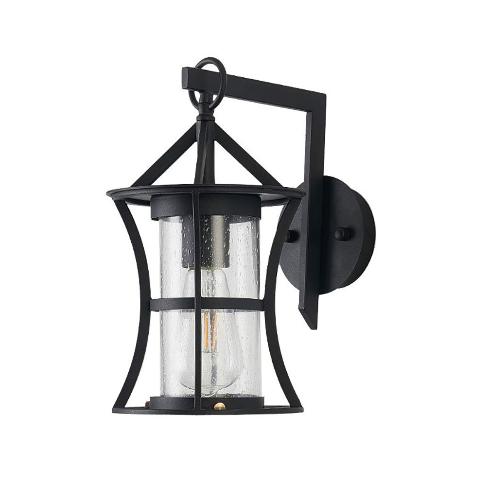 Vintage Industrial Wall Sconce - Modern Farmhouse Outdoor Light Fixture with Metal Cage & Clear Glass Shade - Waterproof Wall Lamp for Kitchen, Bedroom, Bathroom, Porch, Foyer & Living Room - Perfect for Patio, Garden & Entryway Lighting