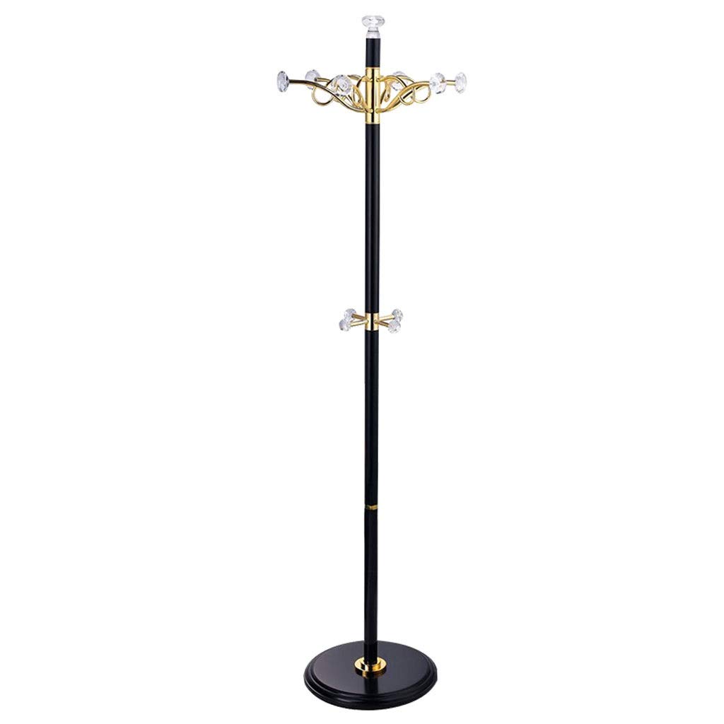 Free Standing Metal Coat Rack with Round Base - Sturdy Entryway Hallway Organizer for Hats, Jackets, Coats & Scarves | Perfect for Home, Office & Apartment Entry Organization (Black)