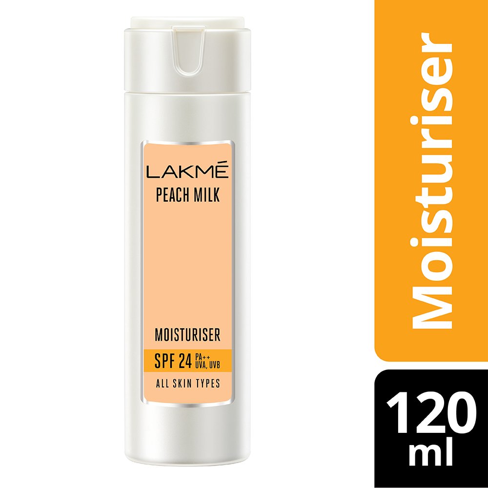 LAKMÉ Rose Face Powder - Soft Pink, 40G | Lakmé Peach Milk SPF 24 PA+ Sunscreen Moisturizer for Oily Skin, 120ml - Flawless Makeup & Sun Protection for Daily Glow