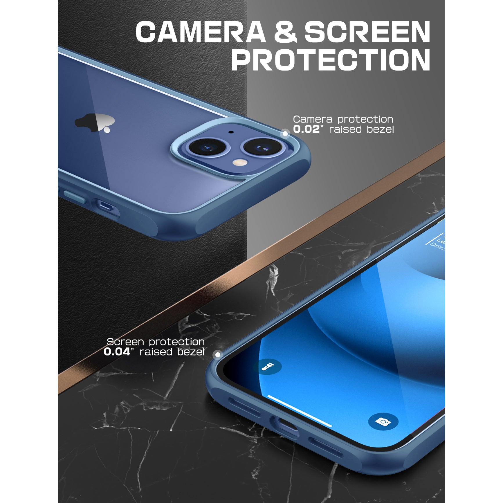 iPhone 14 Plus Case 6.7 Inch | Unicorn Beetle Style Slim Clear Protective Cover - Blue | Shockproof & Scratch Resistant for Daily Use, Work & Outdoor Activities