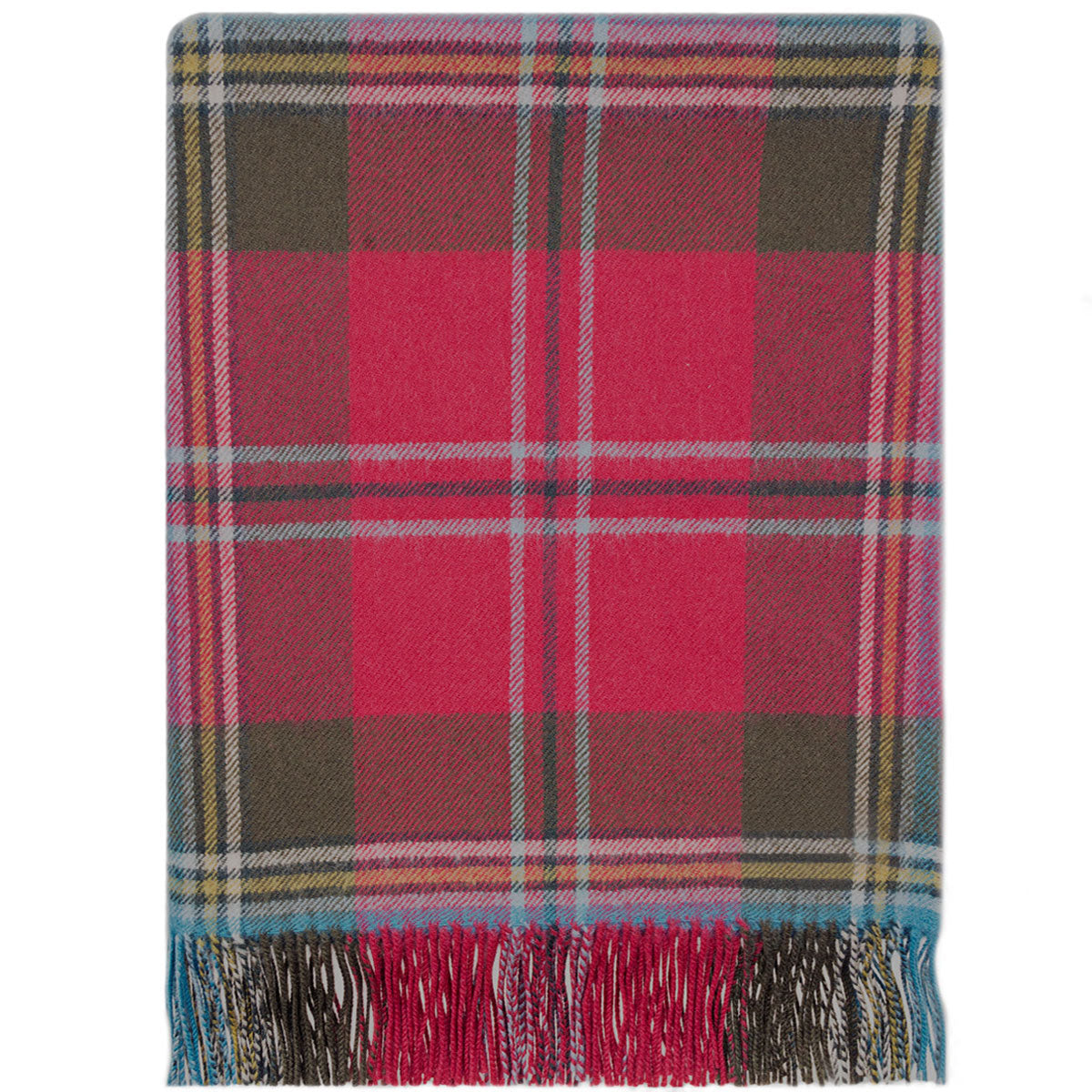 MacLean of Duart Weathered Tartan Lambswool Blanket - Soft & Warm Scottish Plaid Throw for Home Decor, Couch, Bed, and Travel