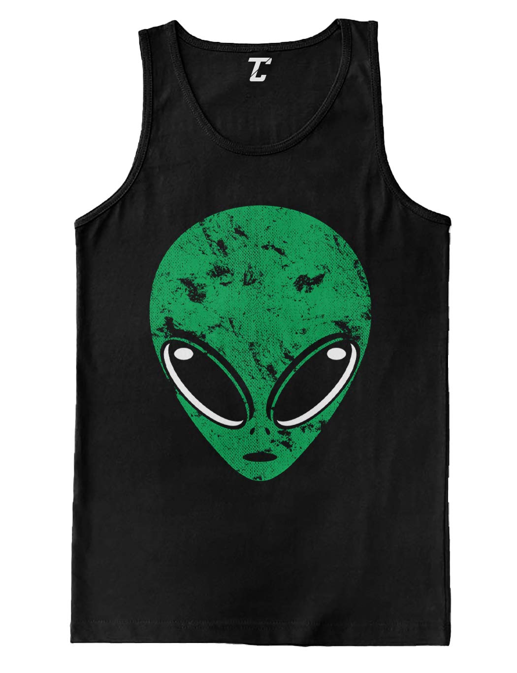 Alien Head Martian Outer Space Men's Tank Top - Sci-Fi Graphic Tee for Cosplay, Halloween & Space Enthusiasts