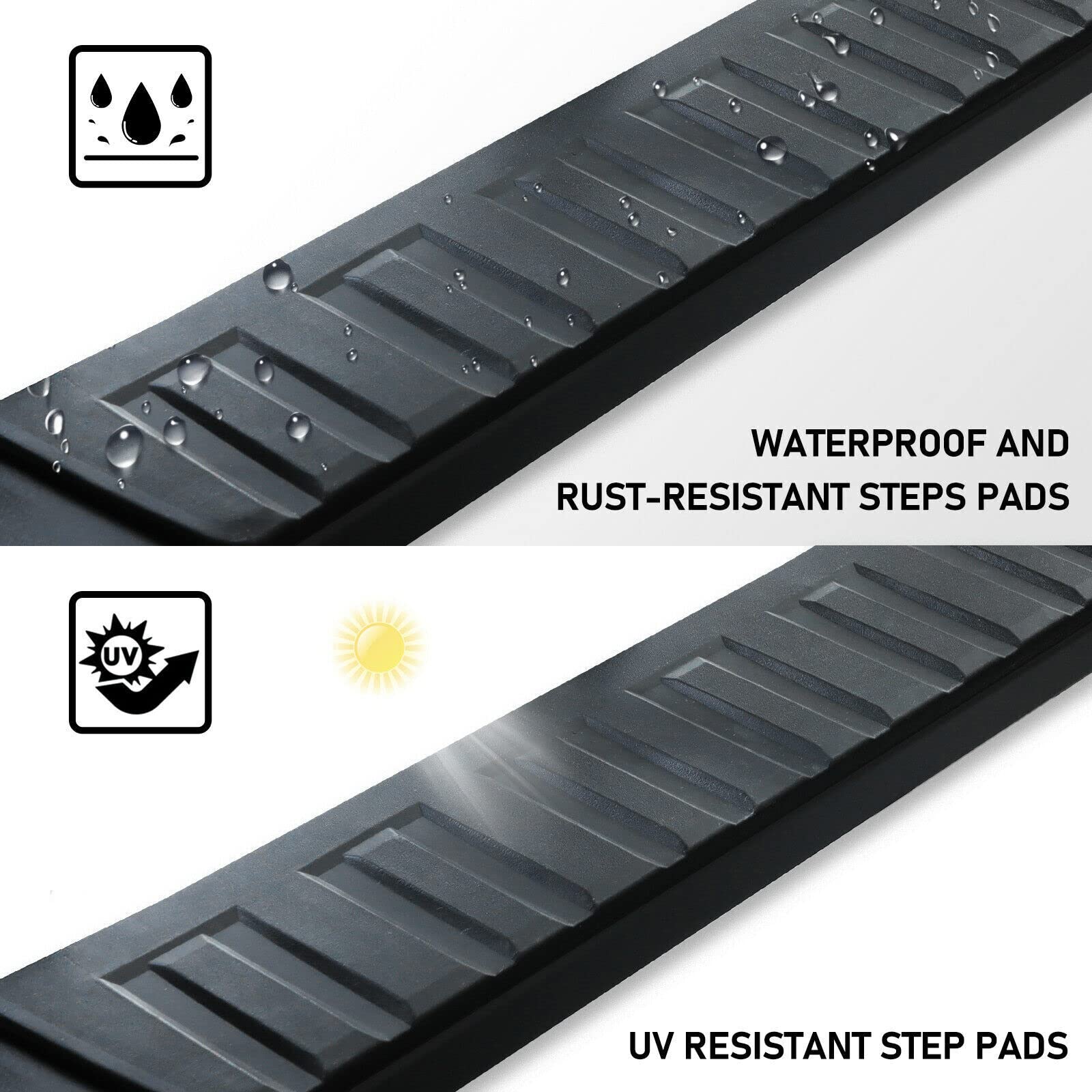6 Inch Running Boards for 1999-2016 Ford F250 F350 F450 F550 Super Duty Super Cab | Heavy Duty Nerf Bars Side Steps & Rock Sliders | Carbon Steel Construction | Off-Road & Daily Driving Protection