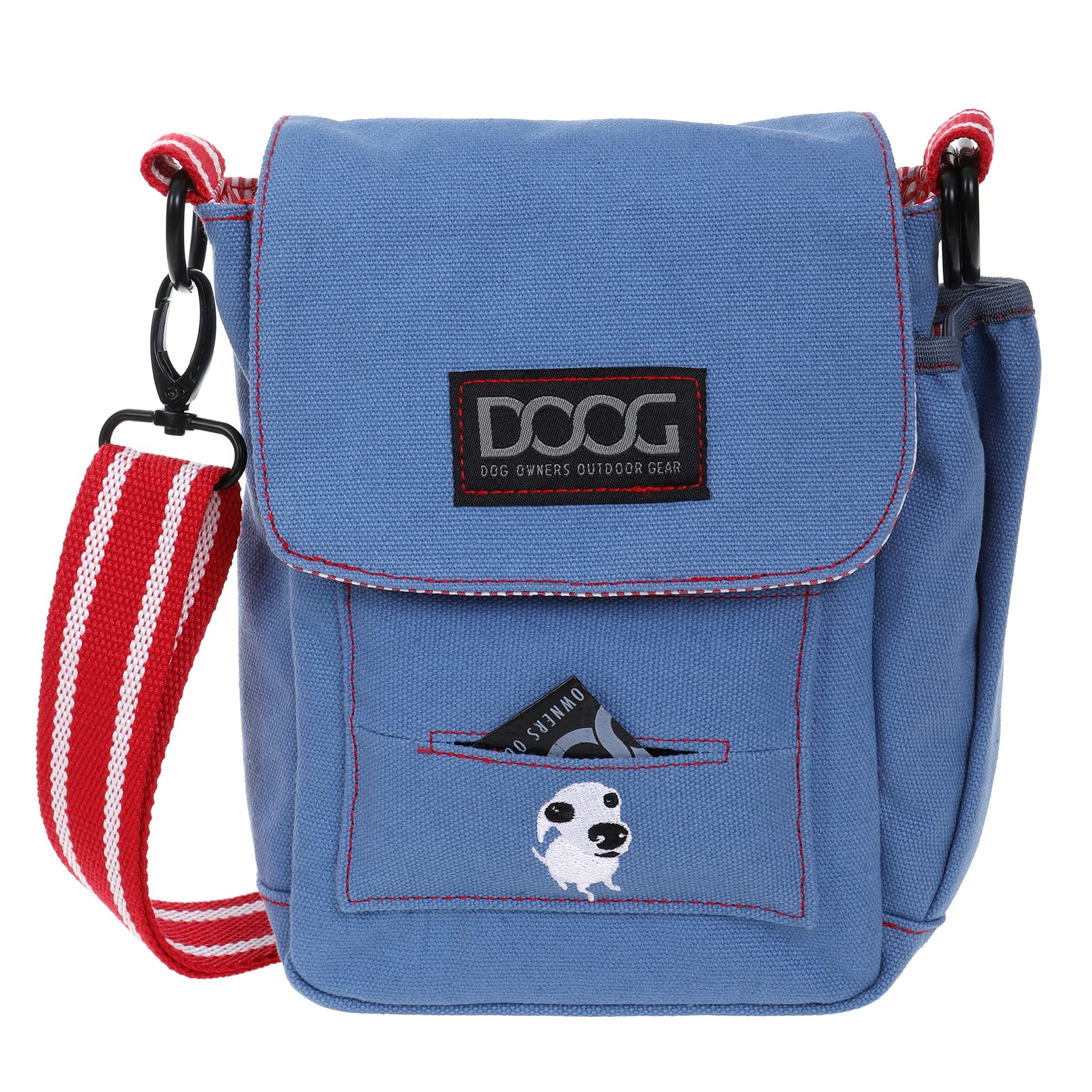 DOOG Adjustable Shoulder Walkie Bag with Poo Bag & Water Bottle Pockets - Light Blue Dog Walking Accessory for Outdoor Adventures, Hiking & Daily Walks