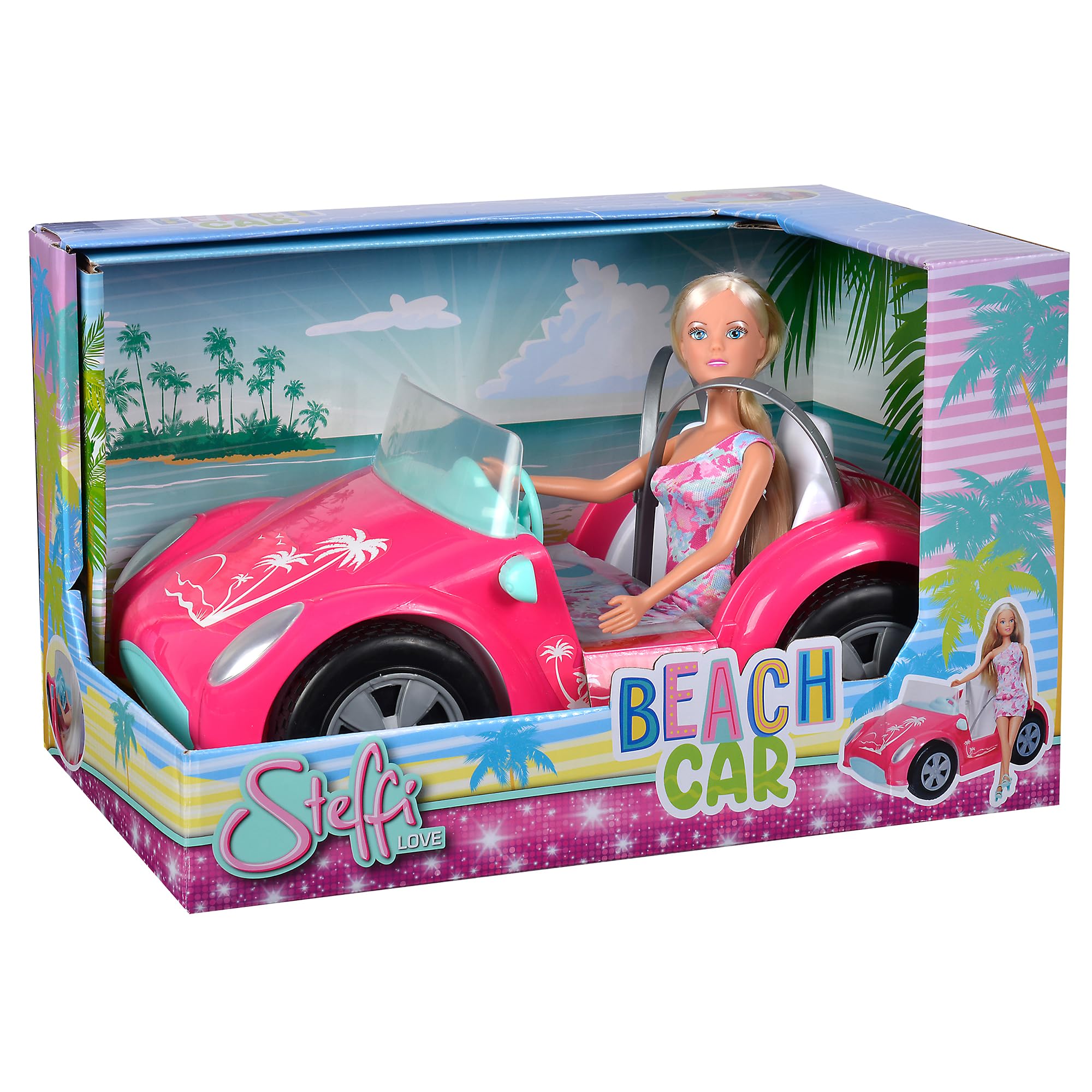 Simba Toys Steffi Love Beach Car and Doll Set - Perfect for Kids' Outdoor Play, Beach Trips, and Summer Adventures
