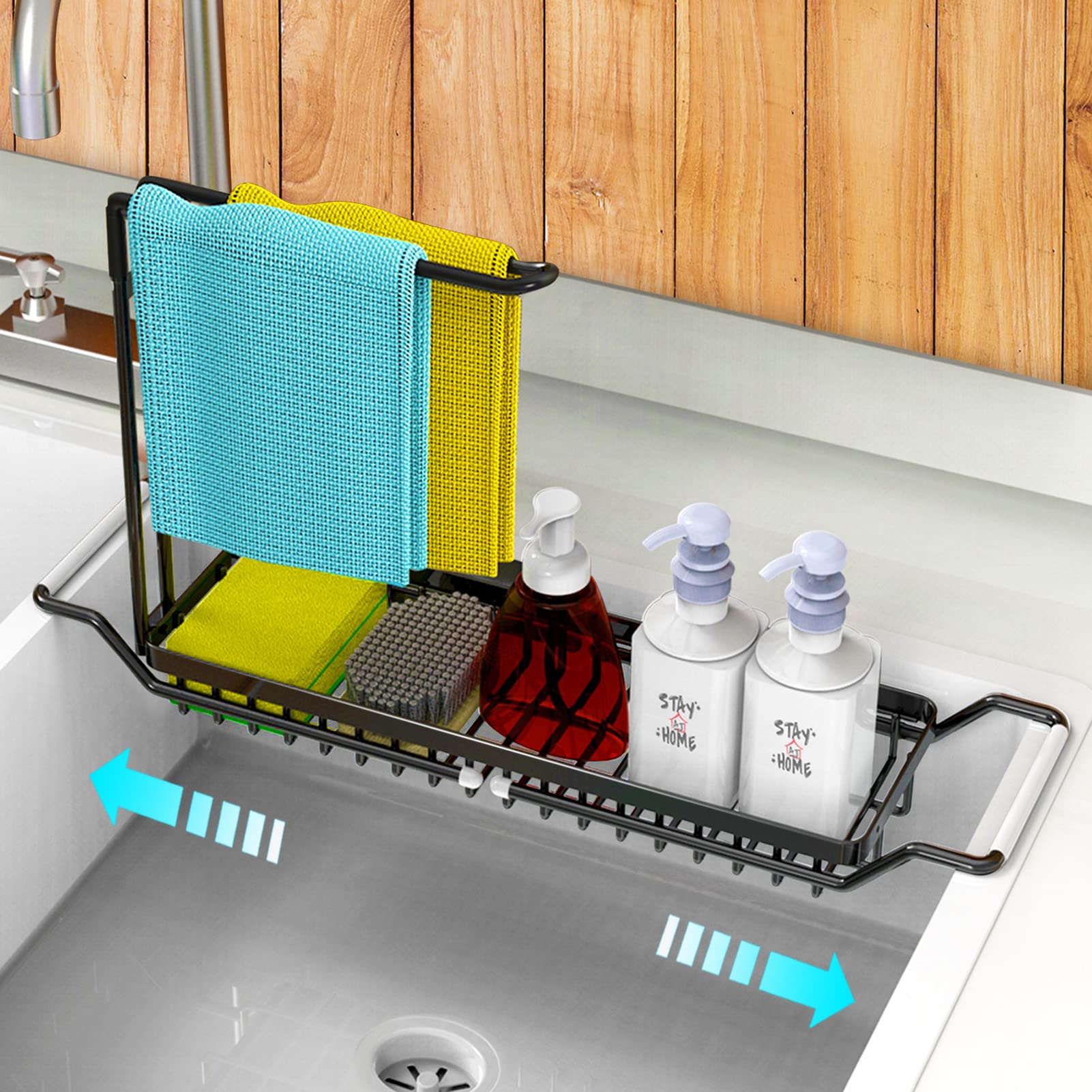 Stainless Steel Expandable Sponge Holder for Kitchen Sink (15.5