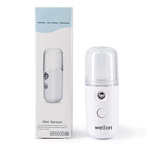 Wellon Mini Nano Beauty Sprayer - Portable 30ml Facial Moisturizer Spray with USB Rechargeable Battery for Hydrating Skin at Home, Office & Travel