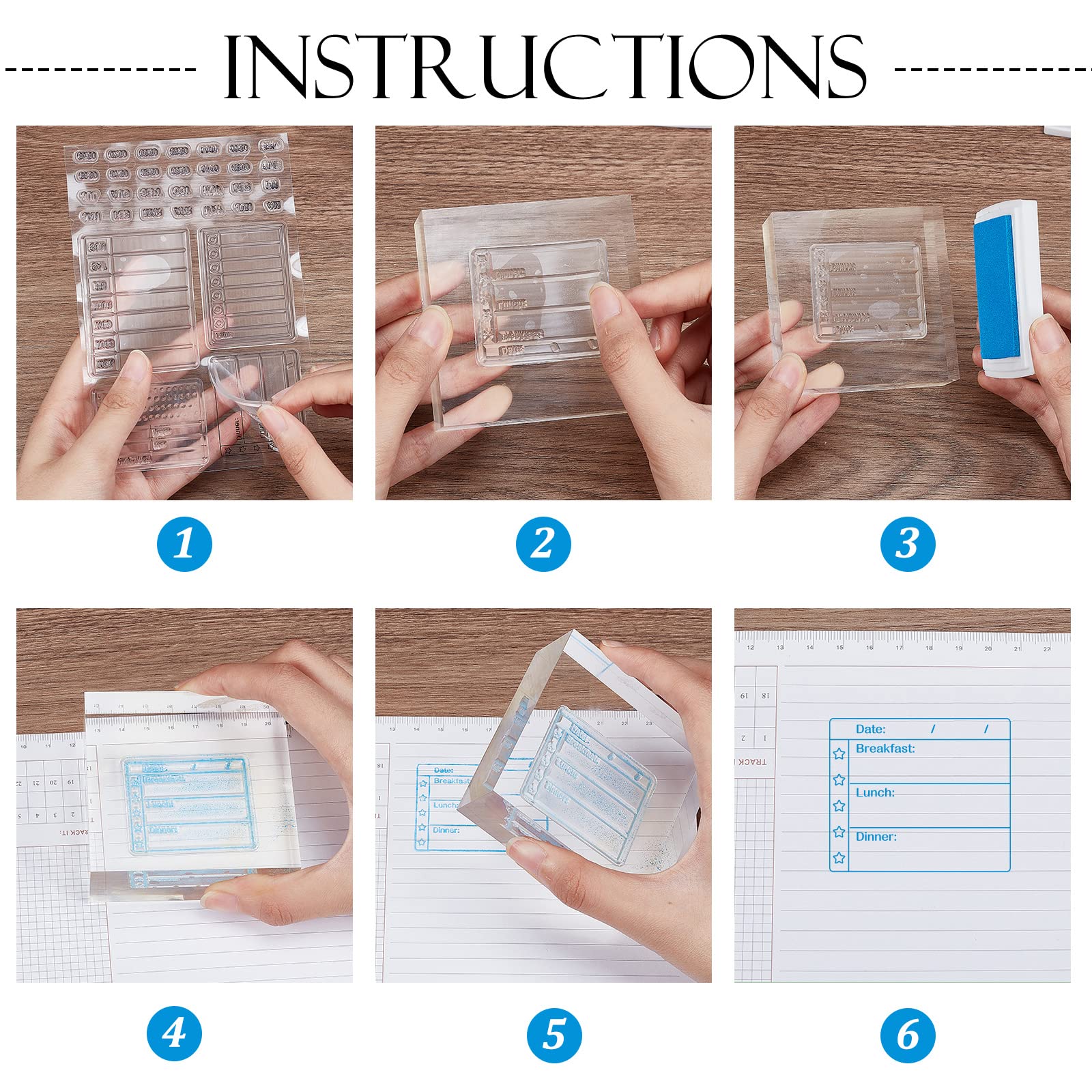 GLOBLELAND Clear Silicone Stamps Set for Calendar, Planner, Date & Time - 6.3x4.3 Inches DIY Scrapbooking, Card Making, Photo Album, Paper Craft - Perfect for Bullet Journaling, Memory Keeping & Handmade Greeting Cards