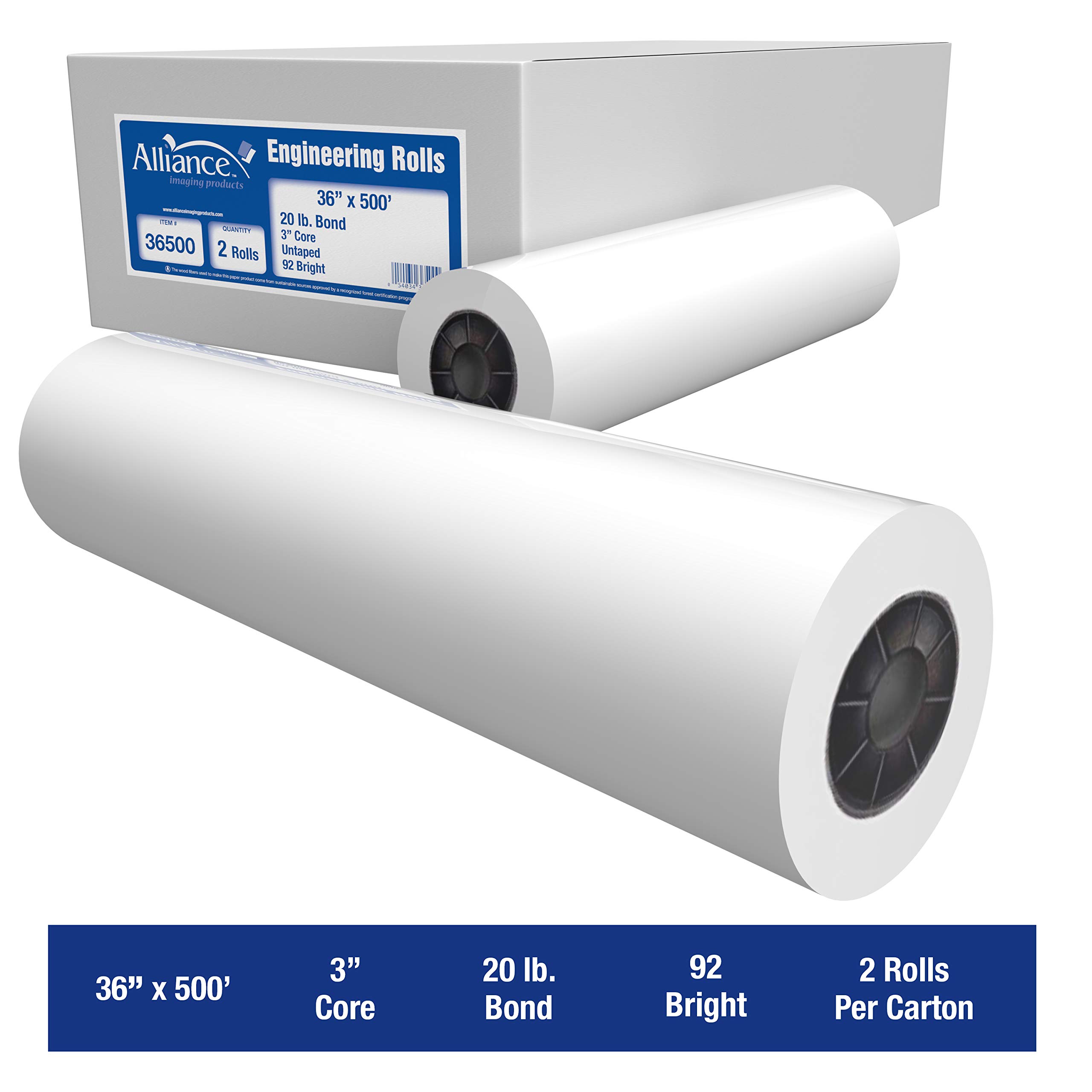 Alliance Wide Format Bond Engineering Paper Rolls - 36