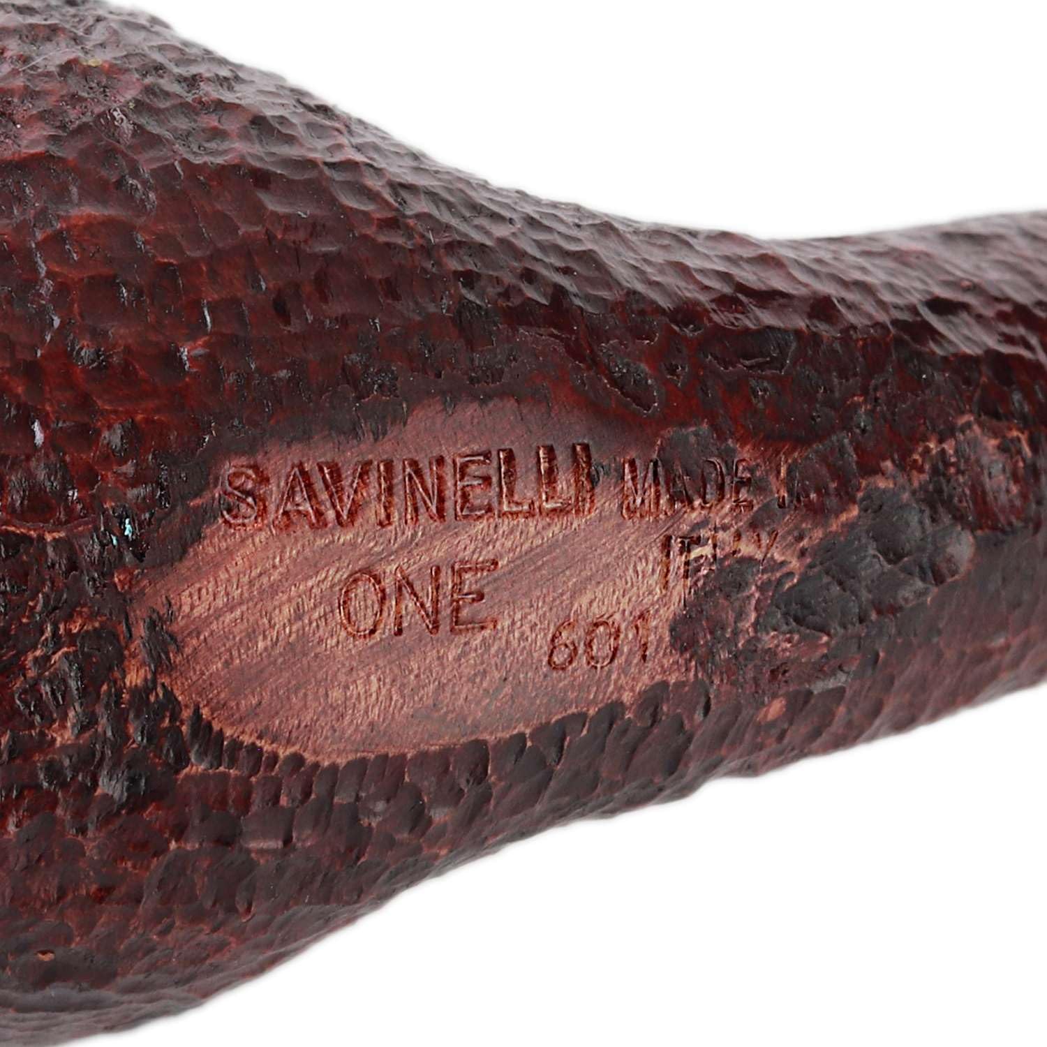 Savinelli One Kit - Handmade Italian Briar Wood Pipe with Blue Zipper Pouch, Pipe Cleaners & Czech Tool | 6mm Bent Billiard Rusticated Finish (601) | Perfect for Relaxing, Gifts & Tobacco Enthusiasts