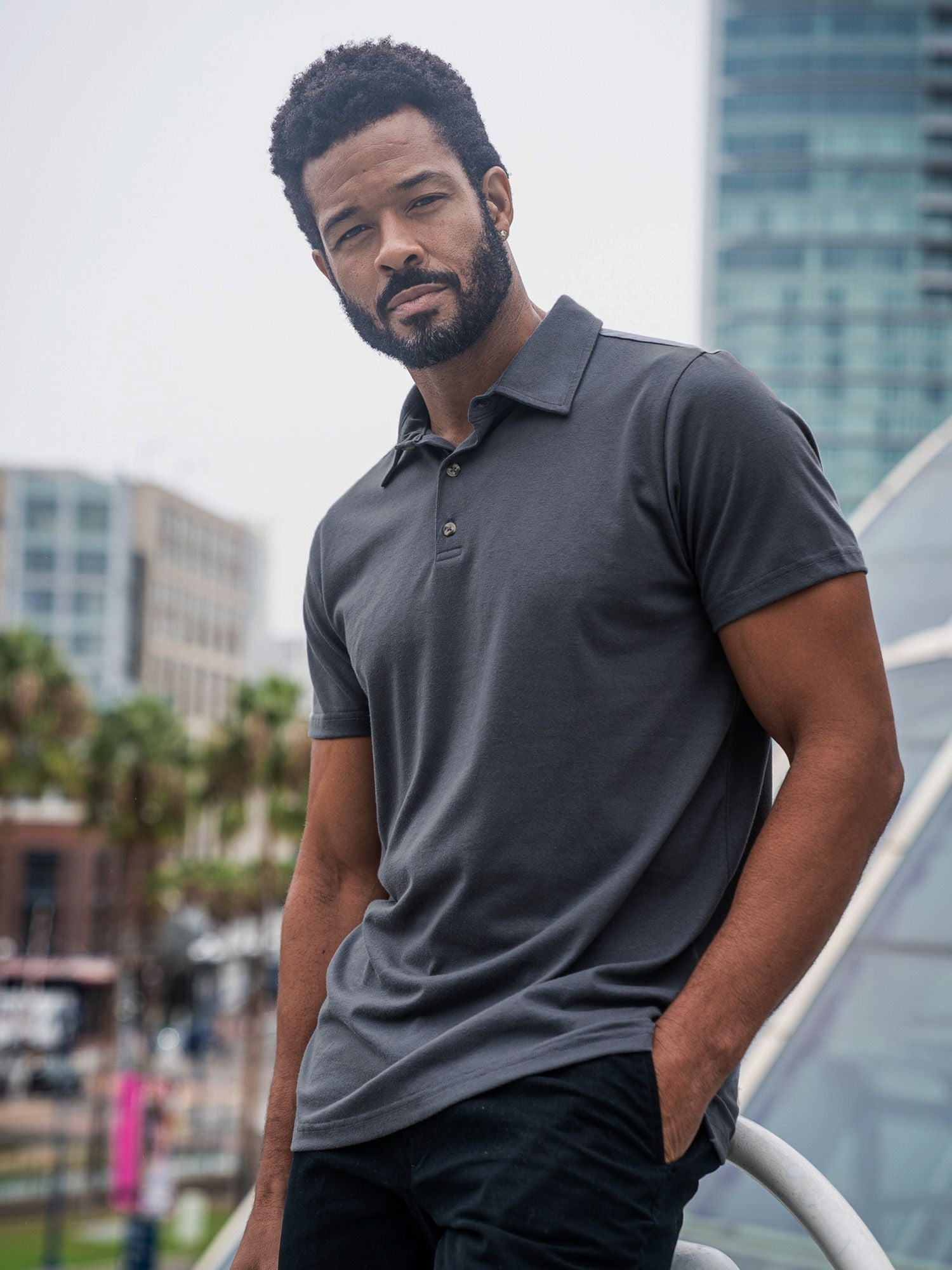Graphite Torrey Polo Shirt for Men - Premium Cotton, Slim Fit, Final Sale - Perfect for Casual Wear, Office & Outdoor Activities
