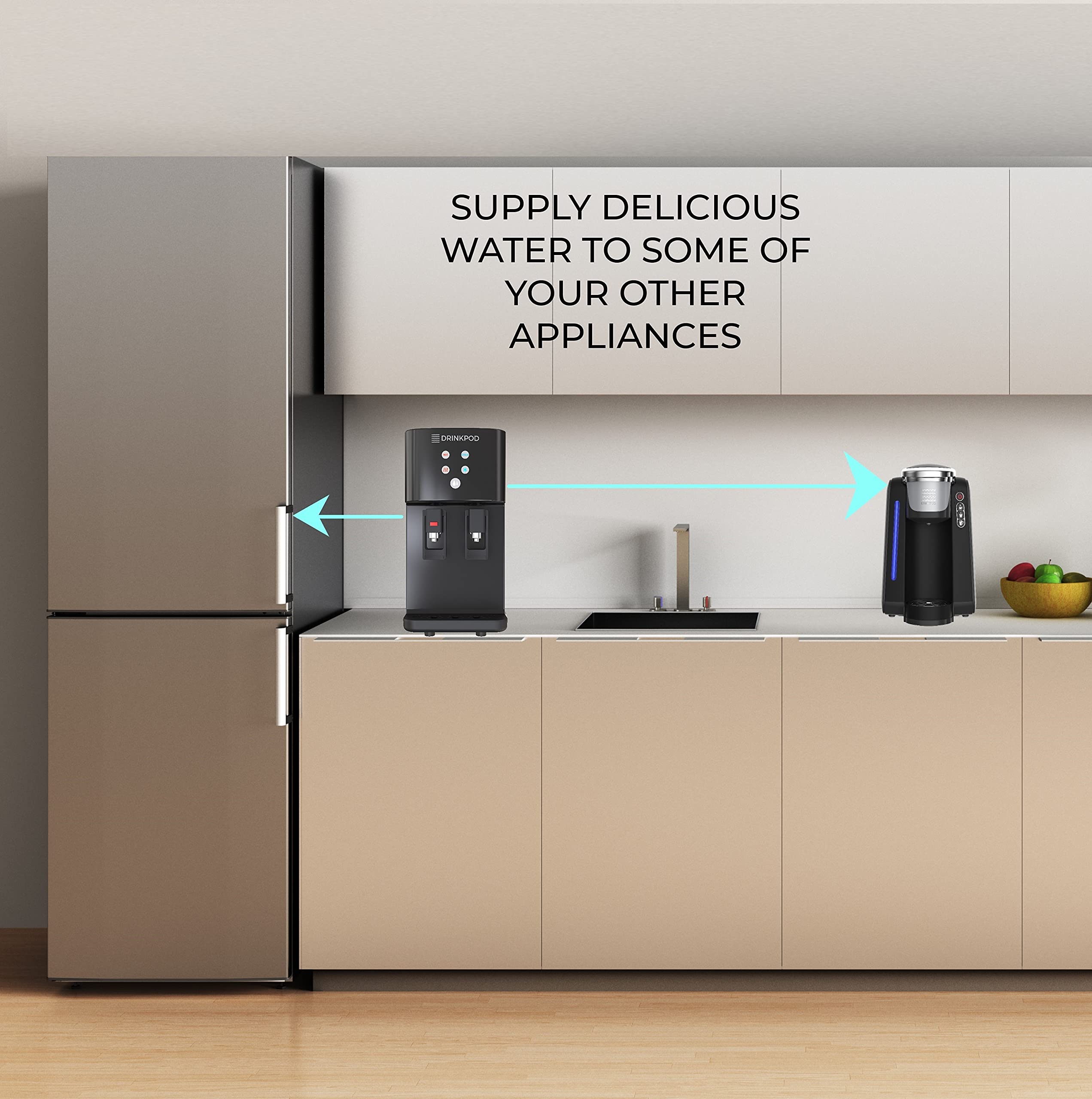 Countertop Bottleless Water Cooler with Hot & Cold Modes - Energy Efficient Water Dispenser for Office & Home Use - Perfect for Kitchens, Break Rooms and Small Spaces