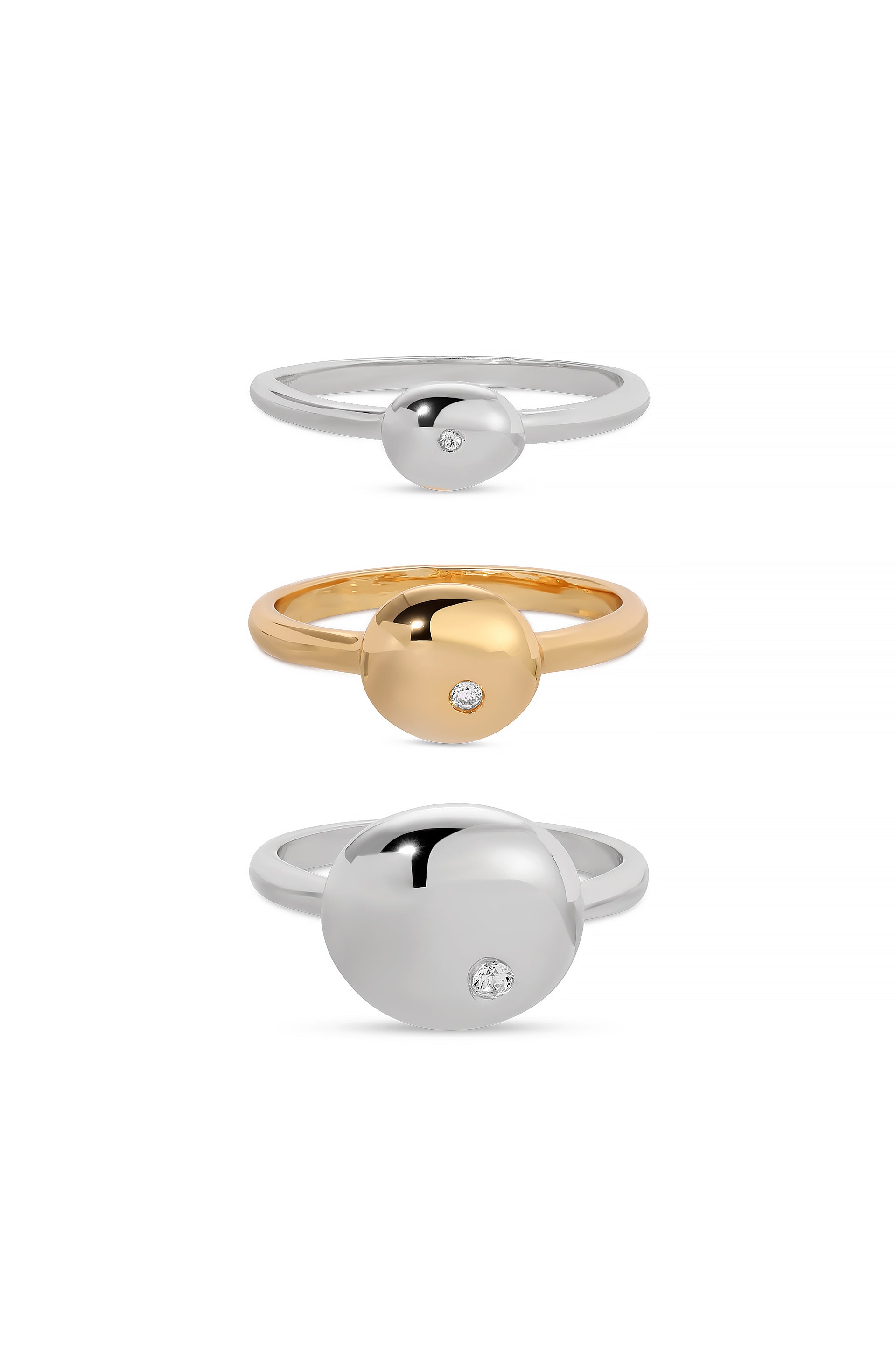 Elegant Stacking Pebble Rings Set for Women - Minimalist Dainty Gold & Silver Rings - Perfect for Layering, Everyday Wear, and Special Occasions