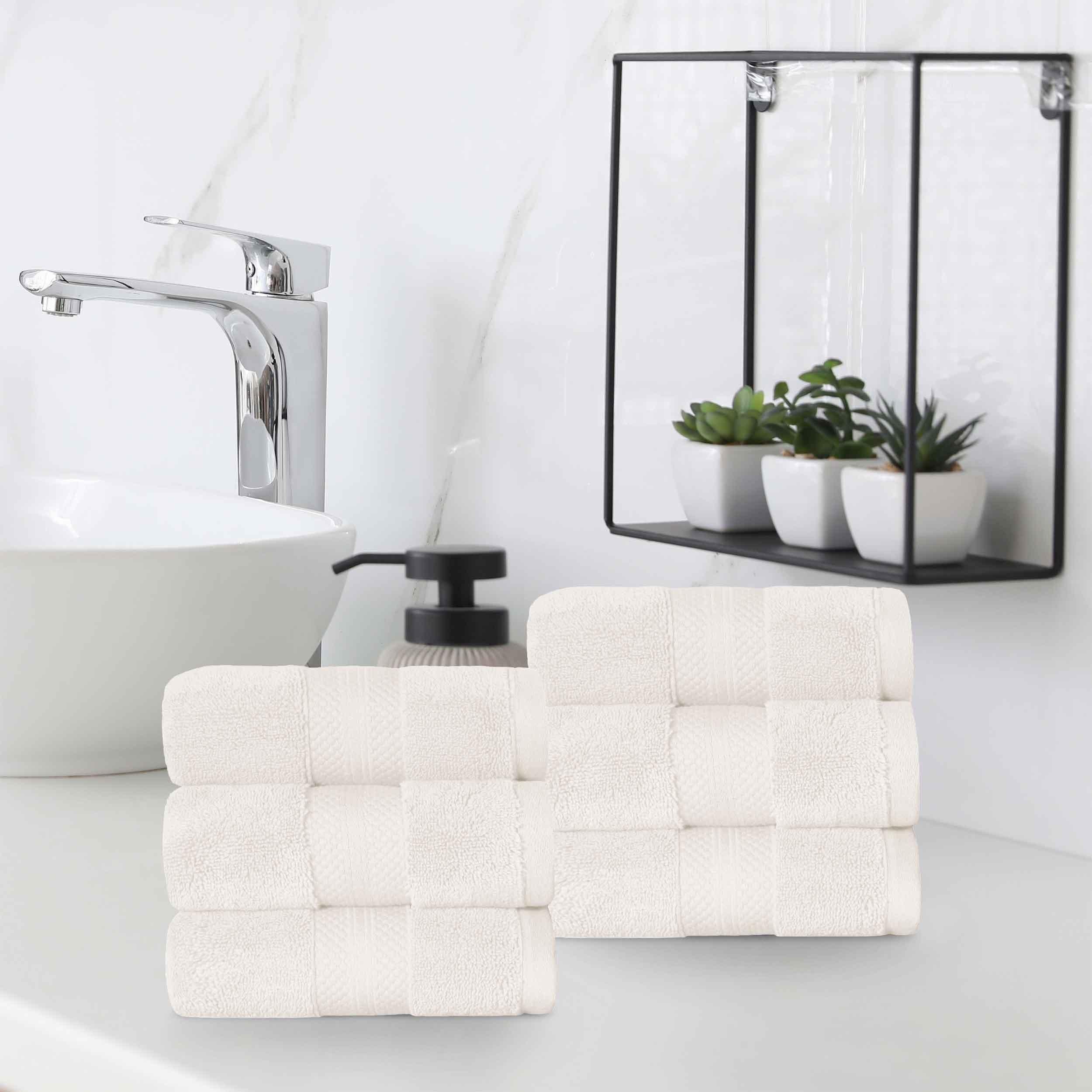 Premium 6-Piece Turkish Cotton Hand Towel Set - Ultra Soft, Highly Absorbent & Quick-Drying - Perfect for Bathroom, Kitchen, Gym & Spa Use