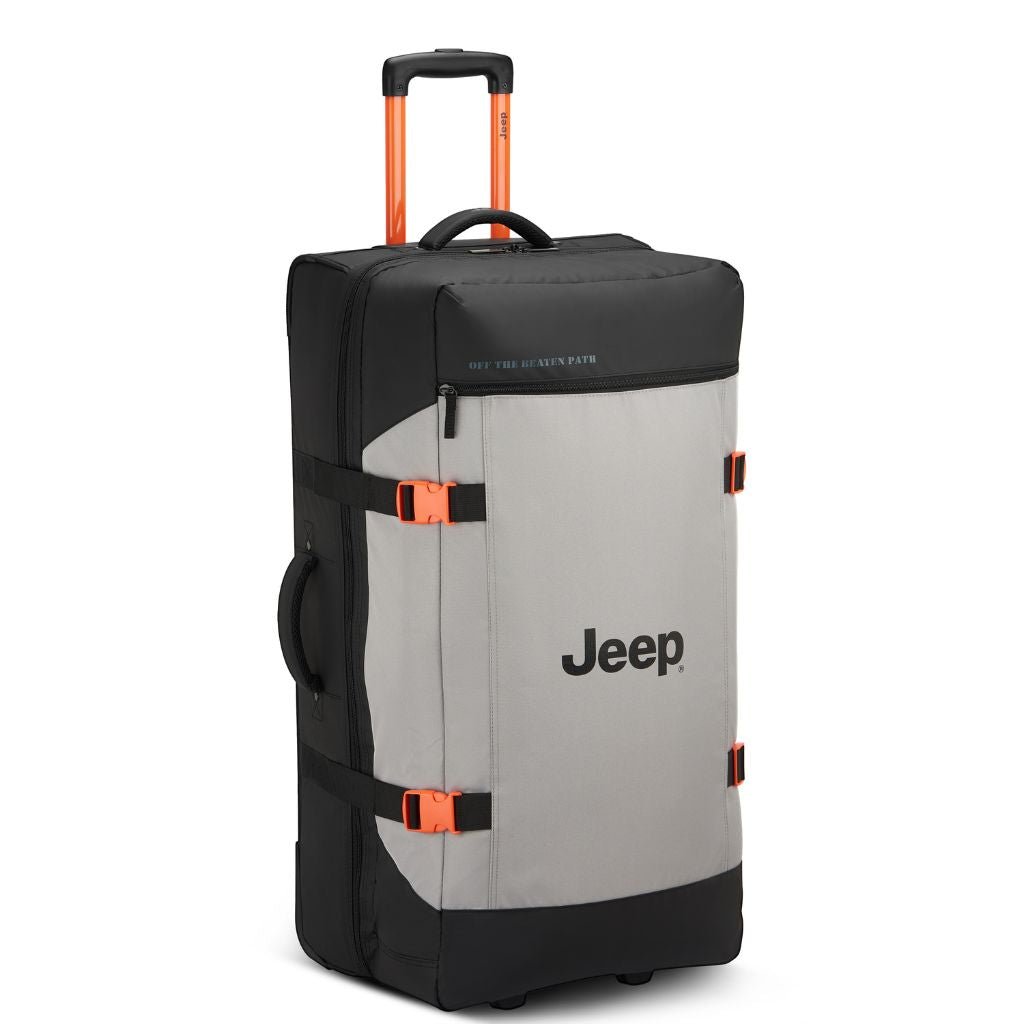 Jeep 2 Wheel 32-Inch Rolling Duffle Bag - Waterproof Grey Drizzle Design for Travel, Gym & Outdoor Adventures | Large Capacity Luggage for Men & Women
