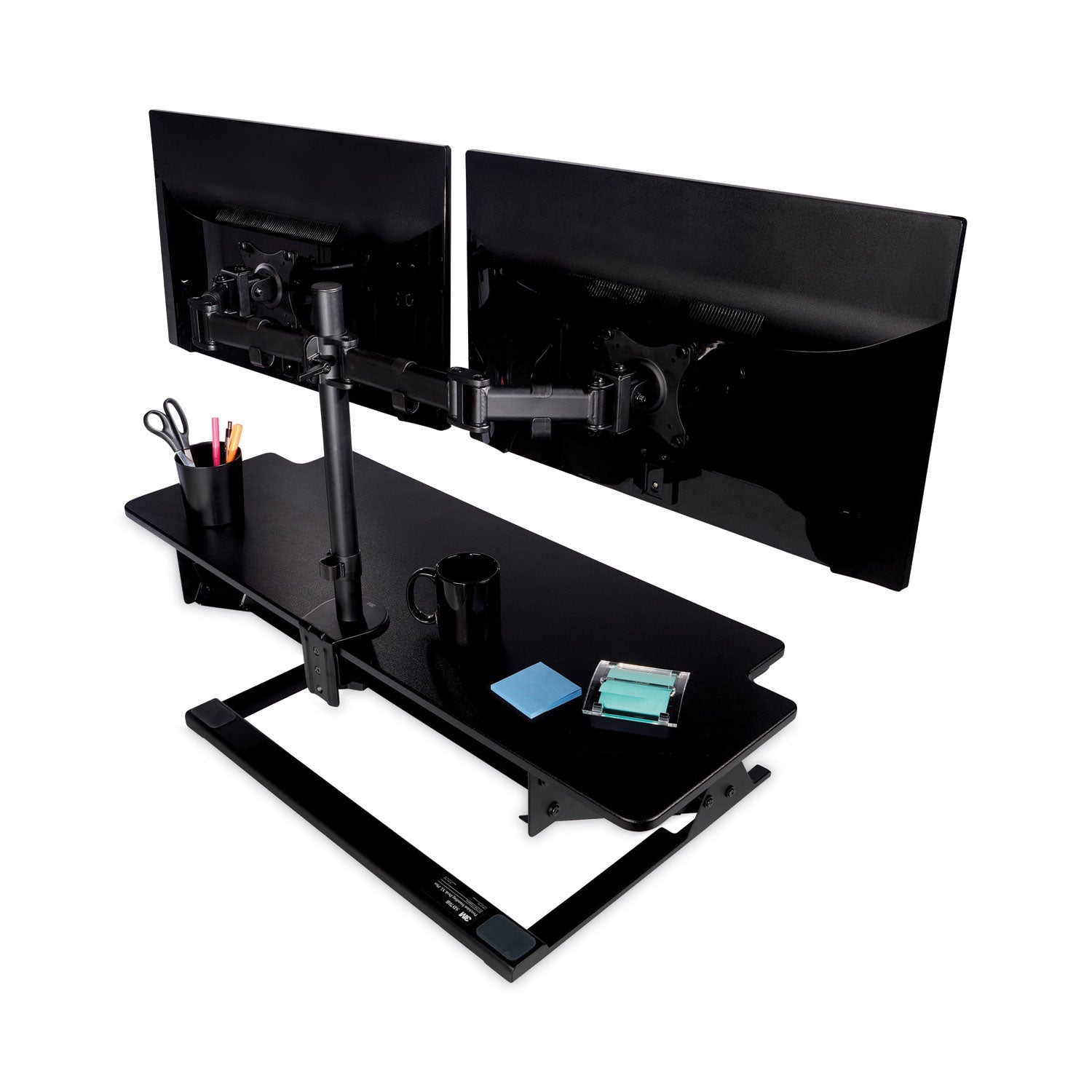 3M™ Adjustable Height Standing Desk - 42 x 23.2 Inches, Black Ergonomic Computer Workstation for Home Office & Gaming Setup (Height Range: 6.2 to 20 Inches) - Perfect for Remote Work, Study & Productivity