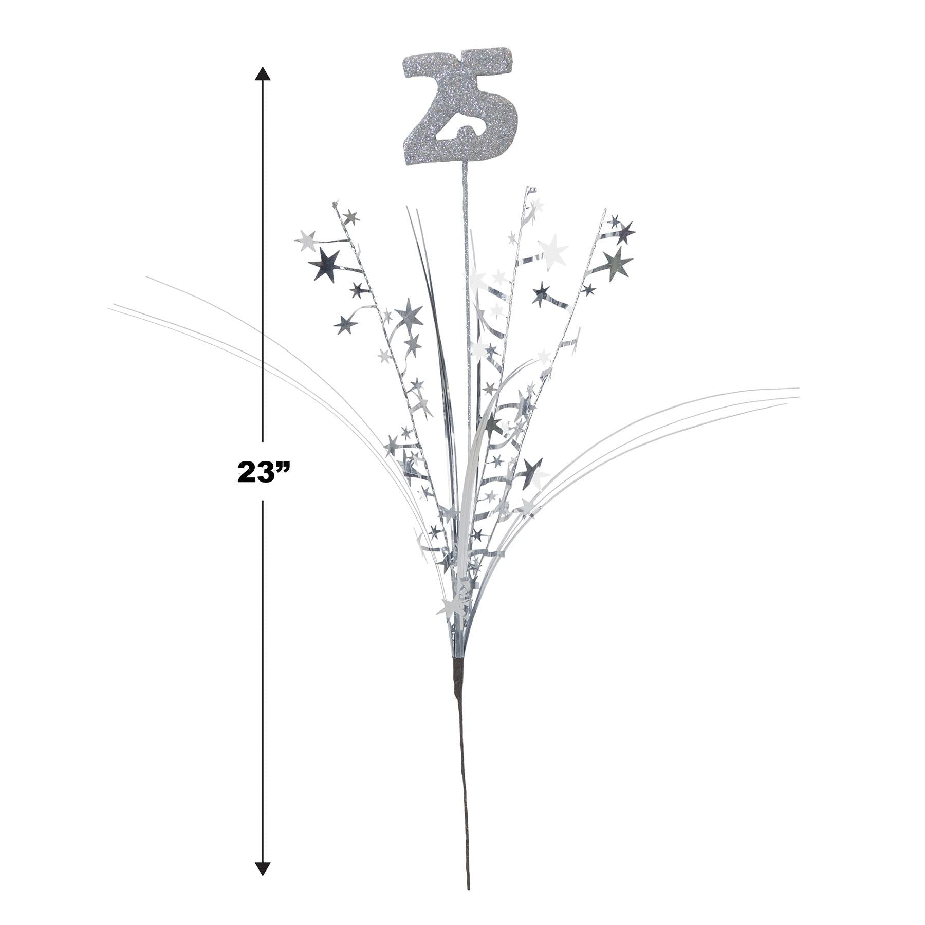 12 Pack Beistle Glittered 25th Anniversary Metallic Star Spray - Premium Party Decorations for Anniversary Celebrations, Weddings & Special Events