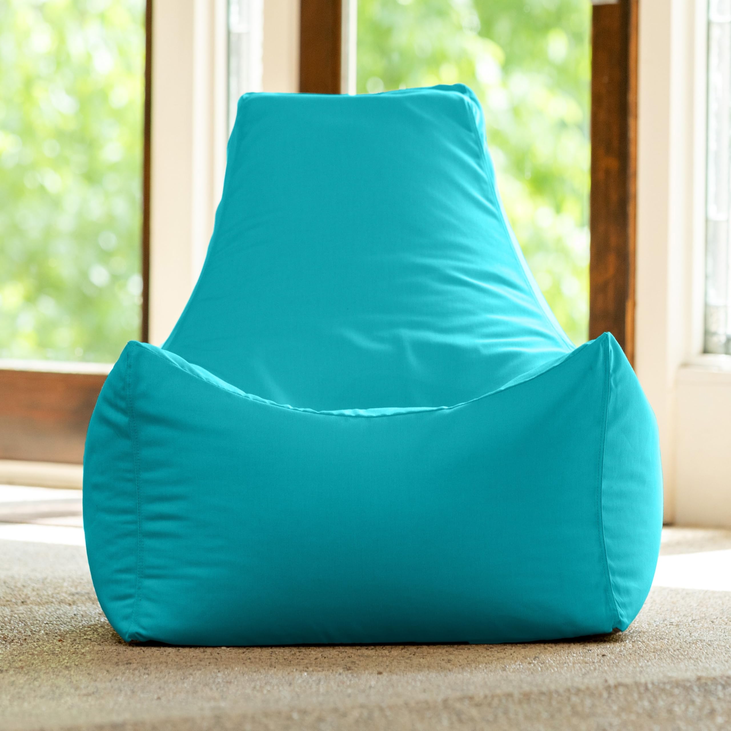 Jaxx Juniper Outdoor Bean Bag Patio Chair - Waterproof Light Blue Lounge Chair for Garden, Poolside, Deck & Backyard Relaxation