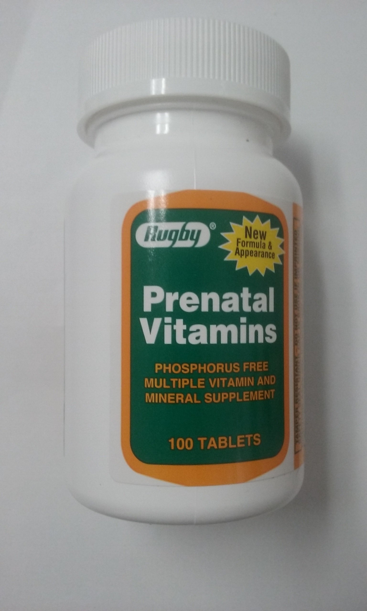 Rugby Prenatal Vitamins - 100 Tablets per Bottle for Pregnancy Health & Fetal Development | Essential Nutrients for Expecting Moms