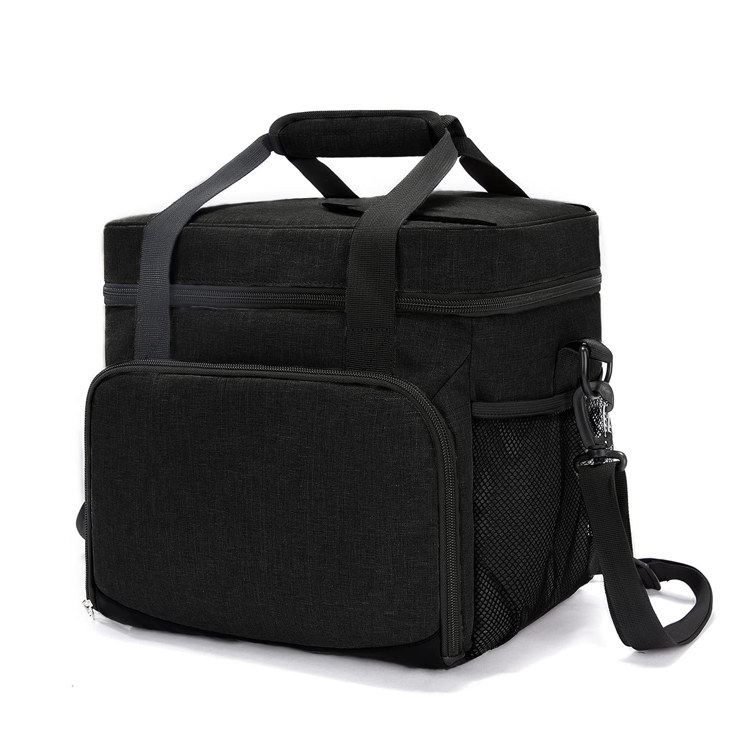 20L Insulated Lunch Bag for Men - Leakproof Lunch Box for Work, Picnic & Camping - Keeps Food Fresh for Hours - Perfect for Office, Hiking & Outdoor Adventures (30-Can Capacity, Black)