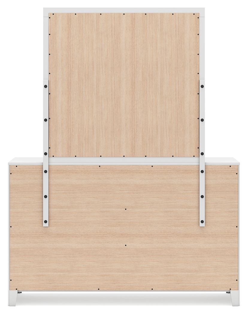 Binterglen White Dresser with Mirror - Modern Bedroom Furniture for Storage & Organization - Perfect for Bedroom, Nursery, or Guest Room Decor