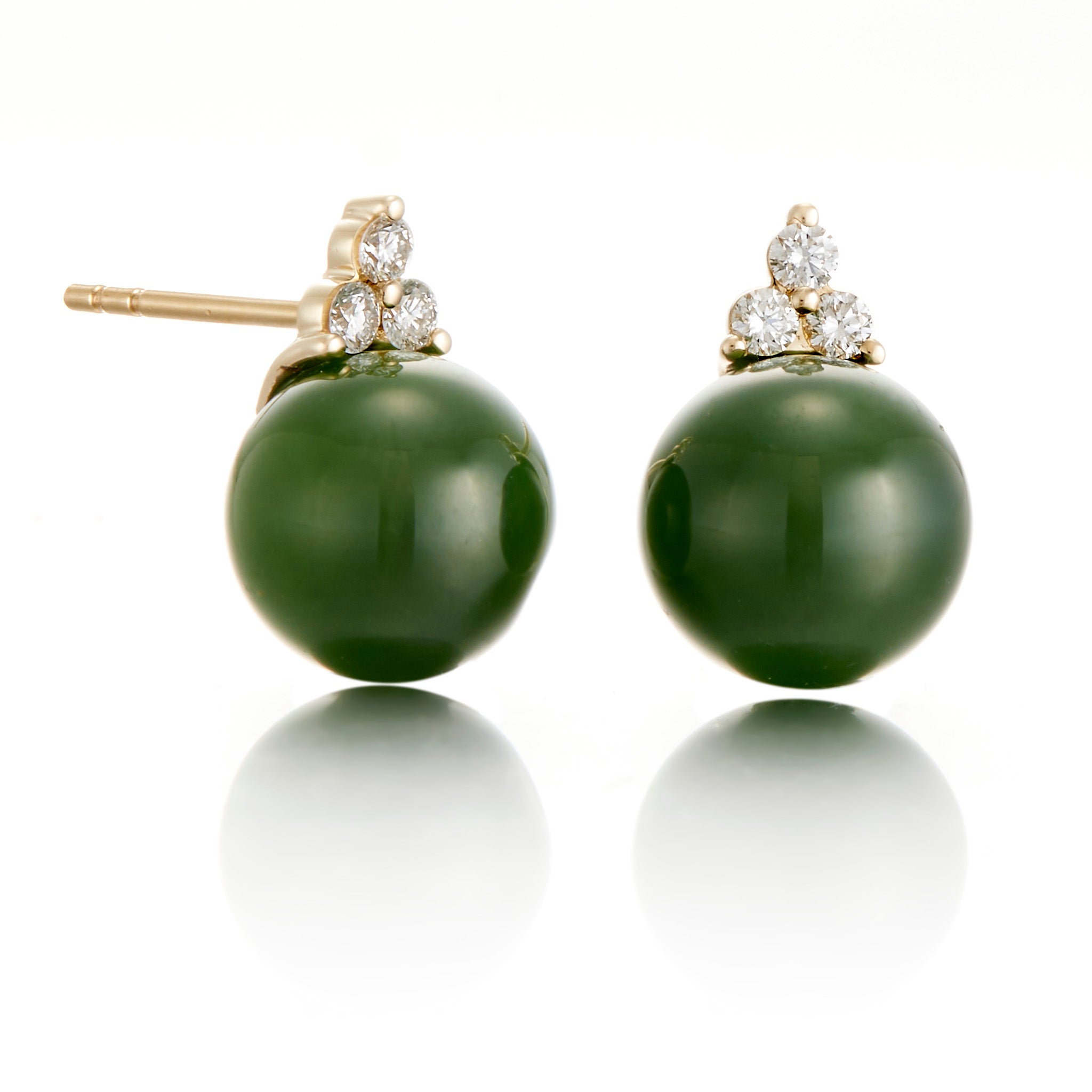Elegant Green Jade & Diamond Madison Earrings for Women | Perfect for Weddings, Parties & Special Occasions