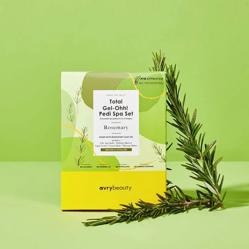 Avry Gel Ohh! Pedi 5 Step Rosemary Foot Care Kit - At-Home Spa Pedicure for Soft & Smooth Feet - Perfect for Relaxation & Self-Care