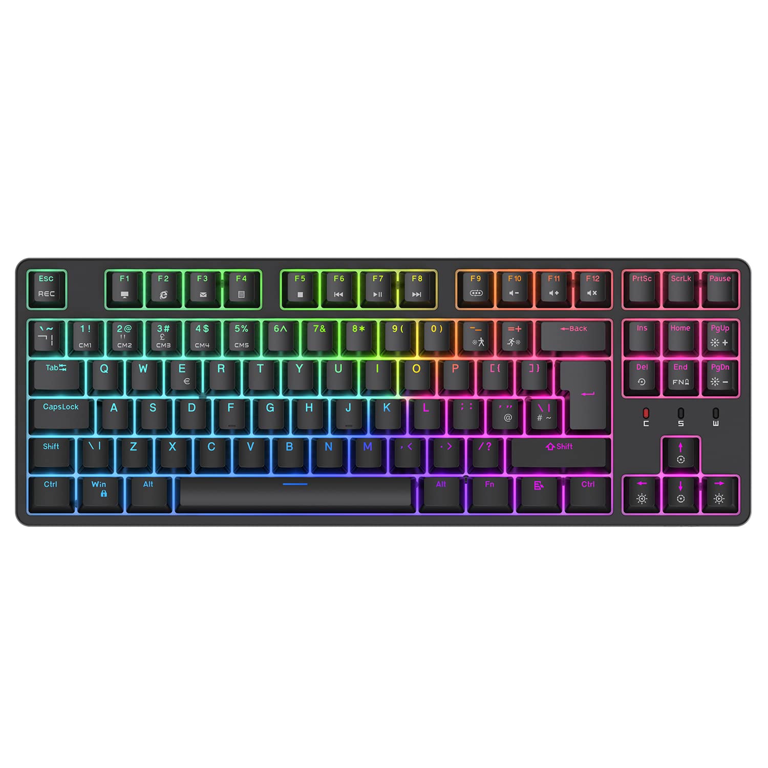 CIY X77 RGB Hot-Swappable Mechanical Gaming Keyboard - 88 Keys for Mac/Windows (Black/Blue Switch) - Perfect for Gaming & Office Work