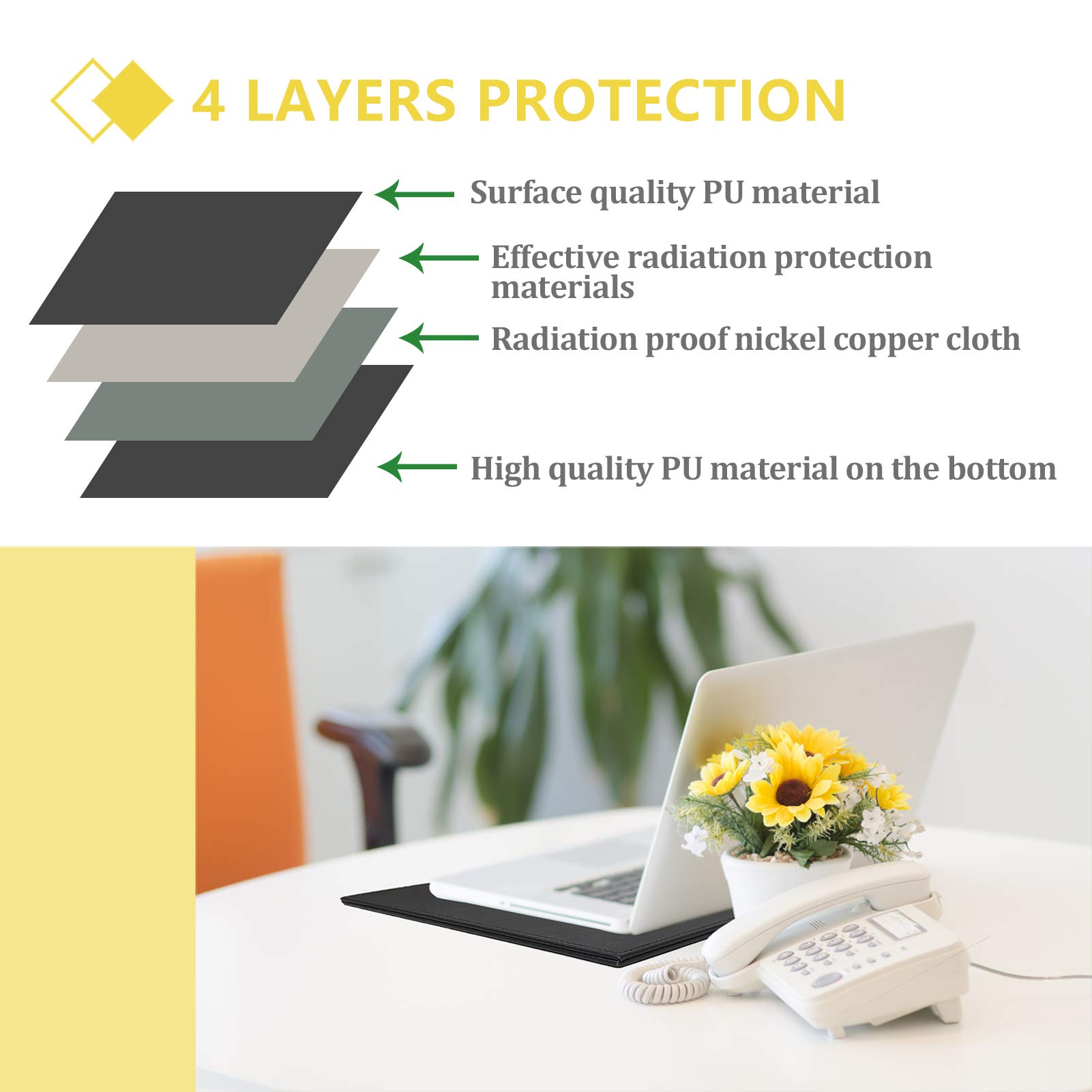 Anti Radiation & Heat Shielding Laptop Protection Shield - Universal Fit for Laptops, Notebooks & Tablets - Reduce EMF Exposure & Prevent Overheating for Home, Office & Travel Use