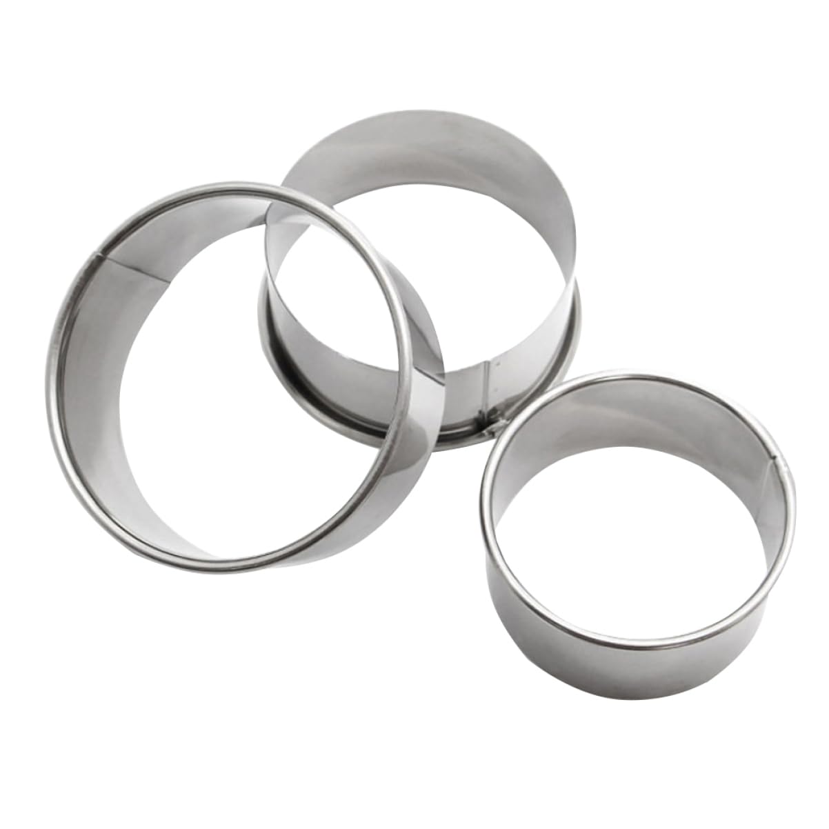 MAGICLULU 3-Piece Stainless Steel Dumpling Maker Set - Round Dumpling Wrapper Mold, Cookie Cutter & Pelmeni Press Tool for Homemade Dumplings, Ravioli, and Pastries | Perfect for Asian Cooking, Baking, and Party Food Preparation