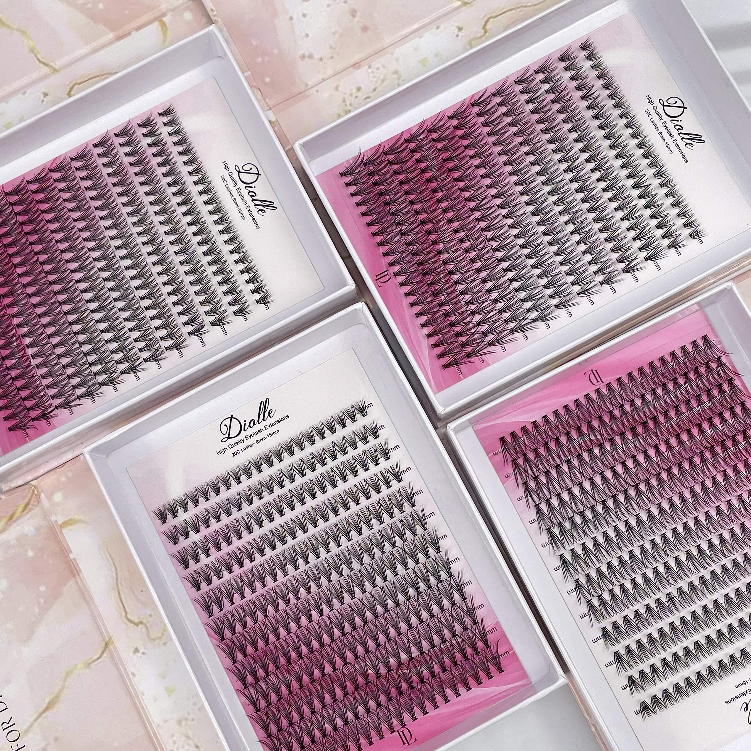 240 Pcs Individual Cluster Lashes Kit - 10C 8mm-15mm False Eyelashes Extension Set | Natural Russian Semi-Permanent DIY Fan Clusters for Professional & Home Use | Perfect for Bridal, Party & Daily Makeup Looks