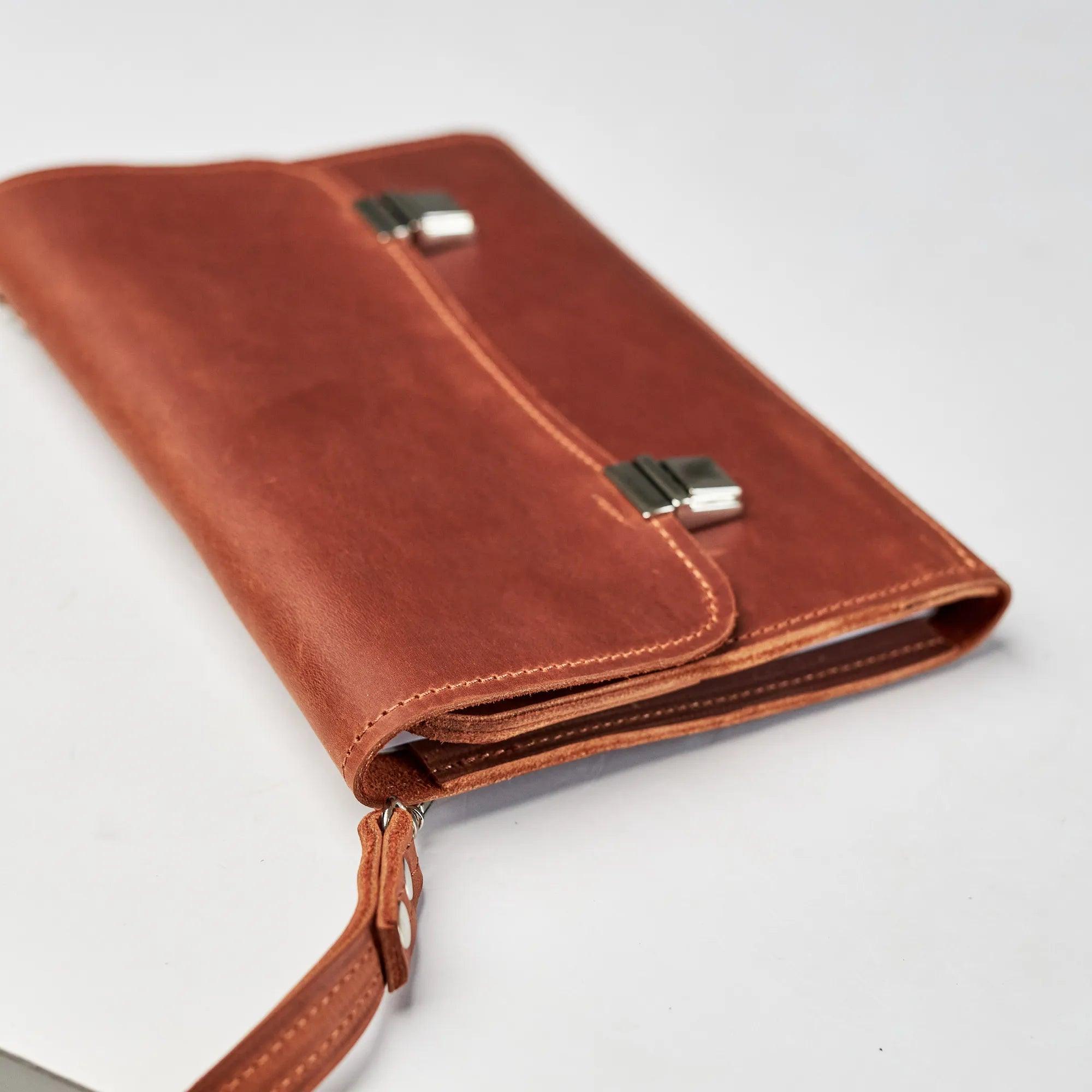Premium PU Leather Notebook Cover with Adjustable Shoulder Strap - Stylish & Durable Laptop Sleeve for Work, School & Travel