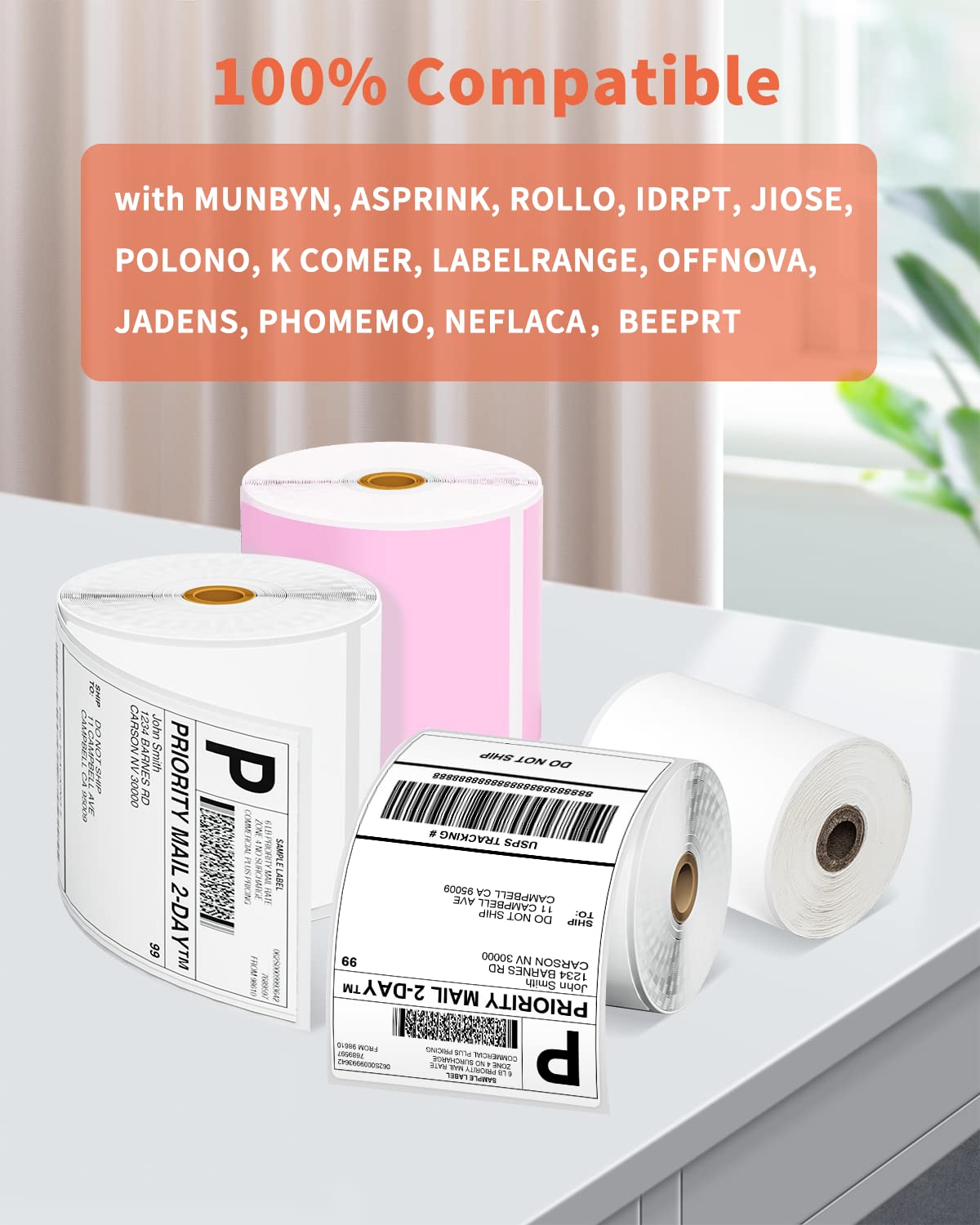 Phomemo 4x6 Thermal Label Printer Paper - 500 PCS Pink 4