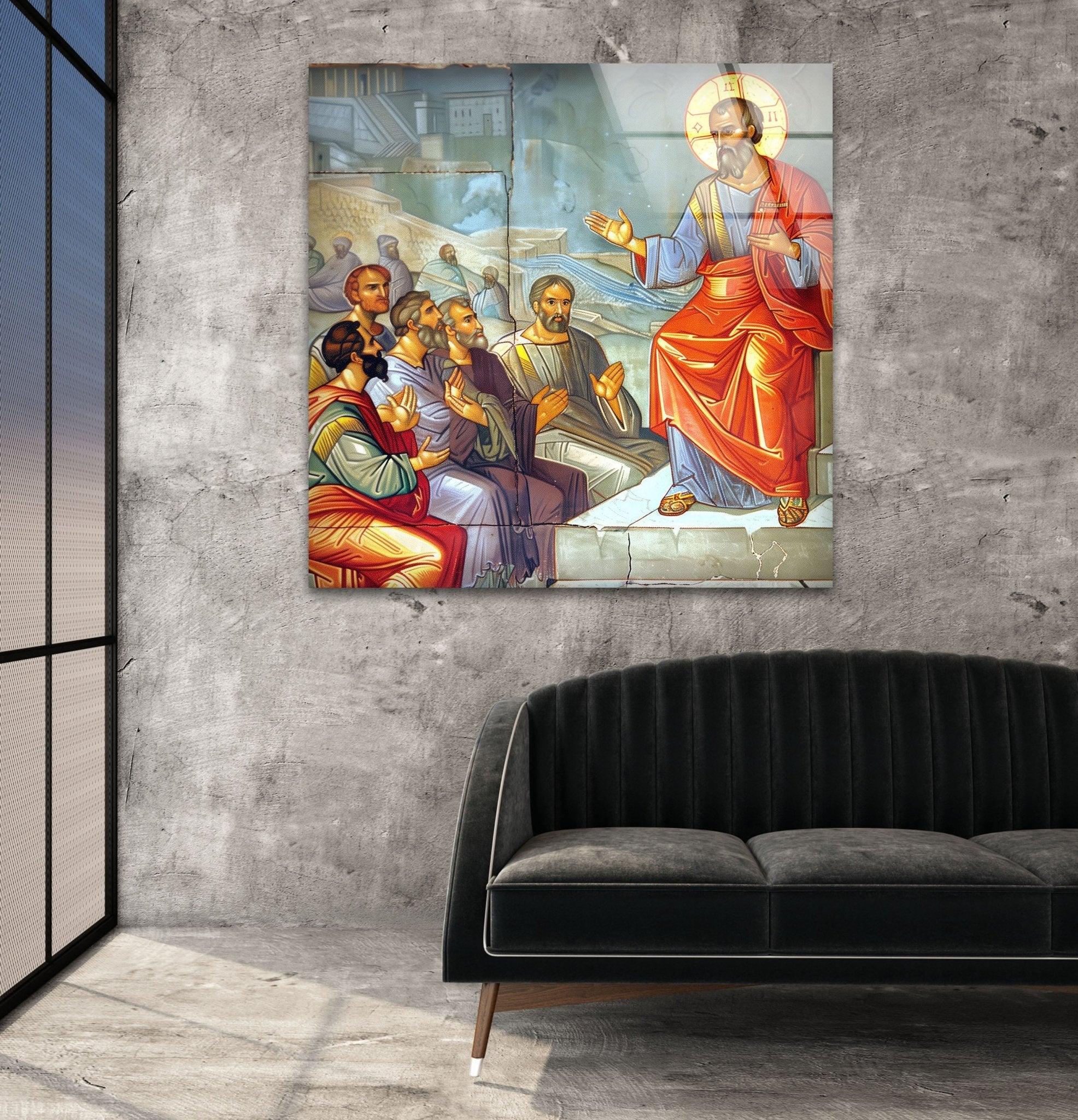 Areopagus Sermon Glass Wall Art - Inspirational Christian Home Decor for Living Room, Bedroom & Office - Perfect Gift for Bible Lovers & Faith-Based Interior Design