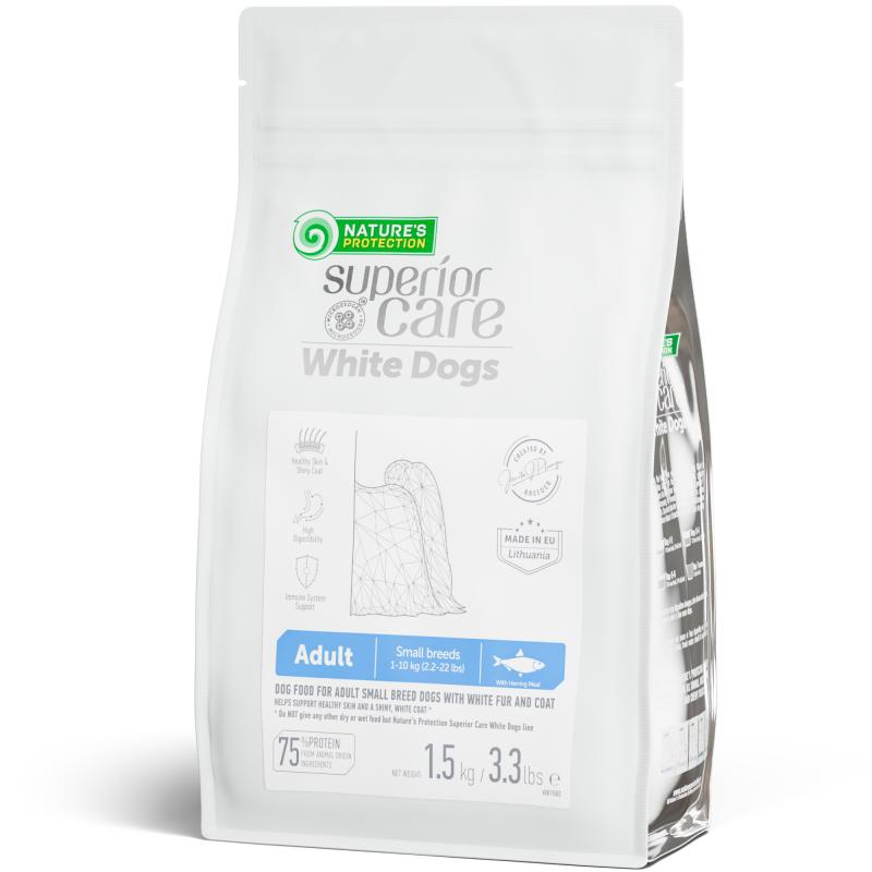 Premium Herring Dog Food for Small Breed Adults - Light Coat Formula for Healthy Skin & Shiny Fur - Perfect for Indoor & Outdoor Active Dogs