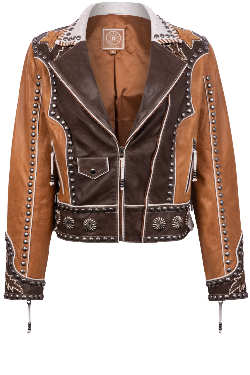 Double D Ranch Women's Abilene Jacket - Western Denim Jacket with Fringe for Cowgirl Style | Perfect for Rodeo, Country Music Festivals & Outdoor Adventures