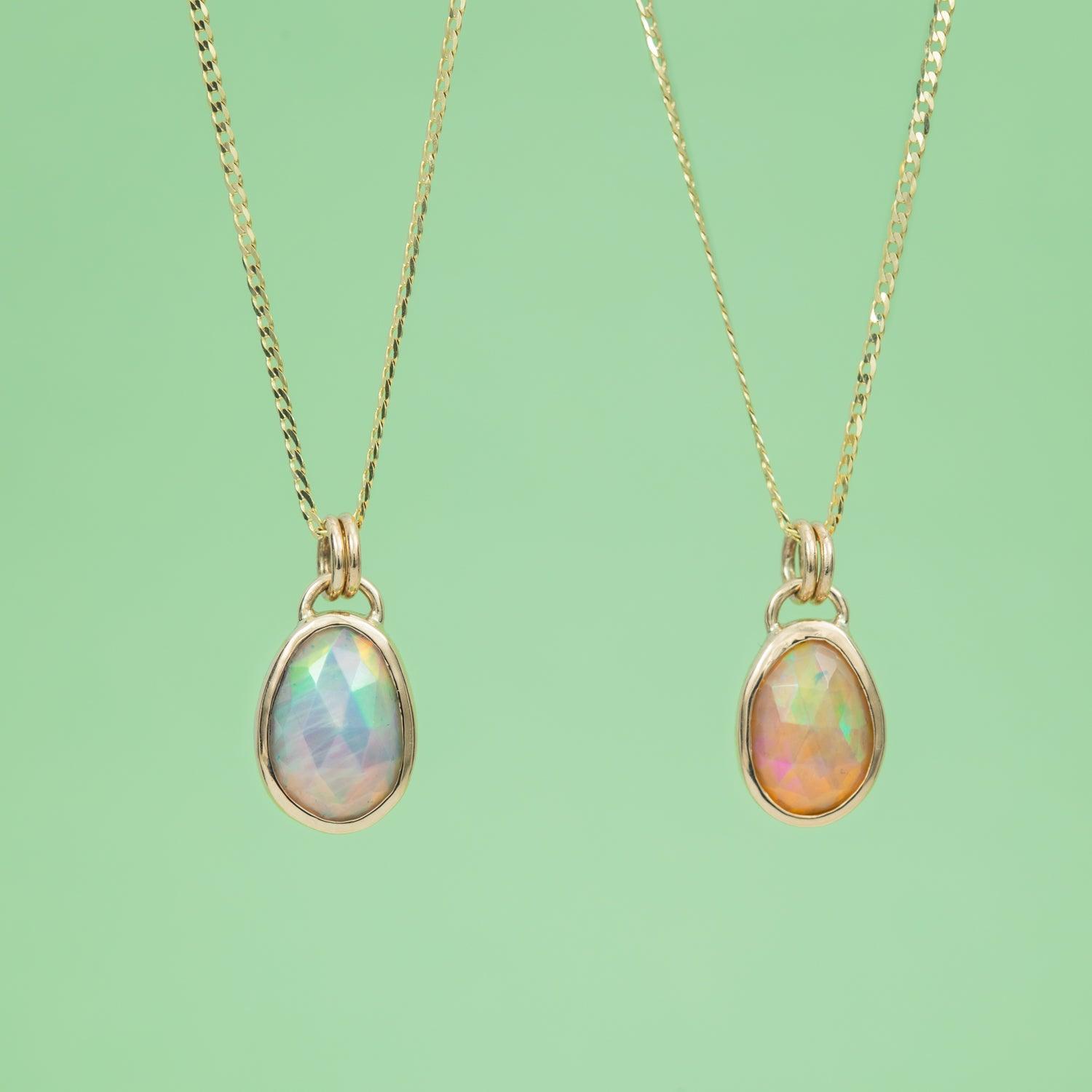 Verena Welo Opal 14K Gold Pendant Necklace - Elegant Jewelry Gift for Women, Perfect for Weddings, Anniversaries & Special Occasions
