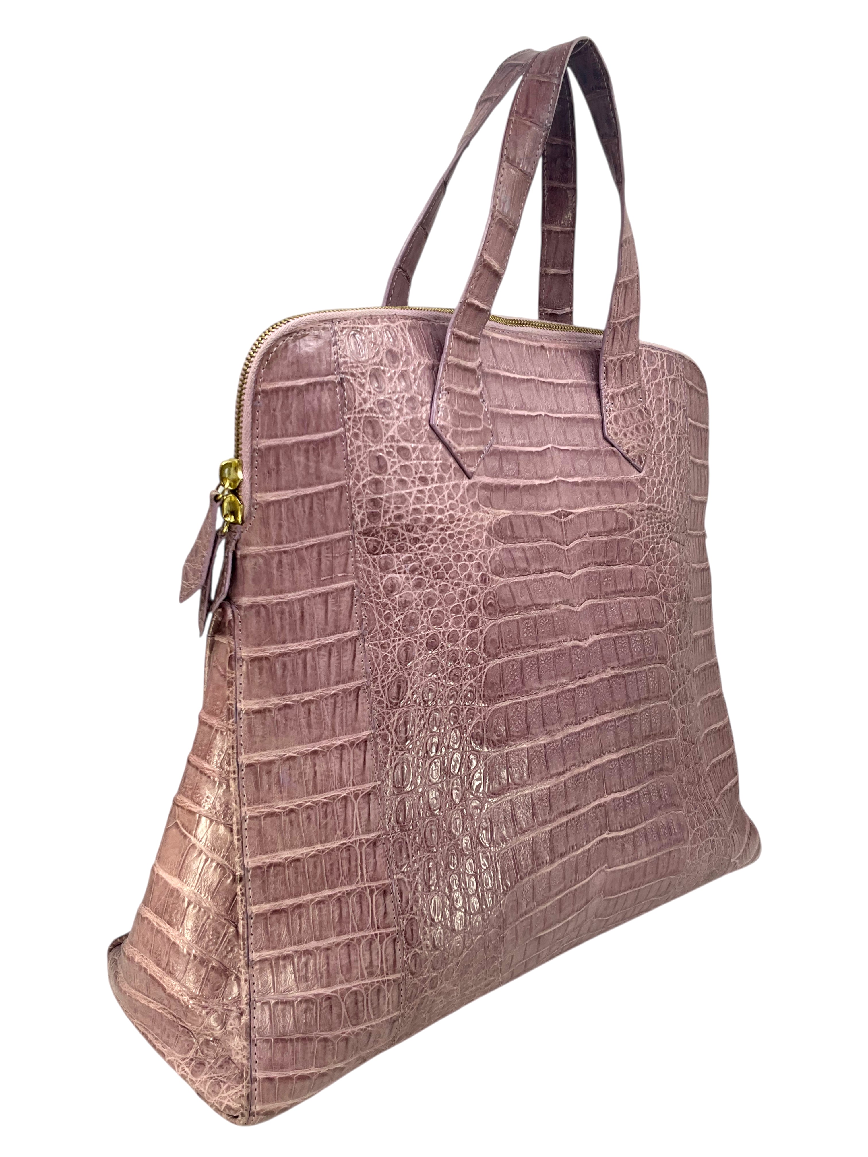 Luxury NANCY GONZALEZ Genuine Crocodile Leather Large Top Handle Handbag for Women - Perfect for Evening Parties, Weddings & Special Occasions