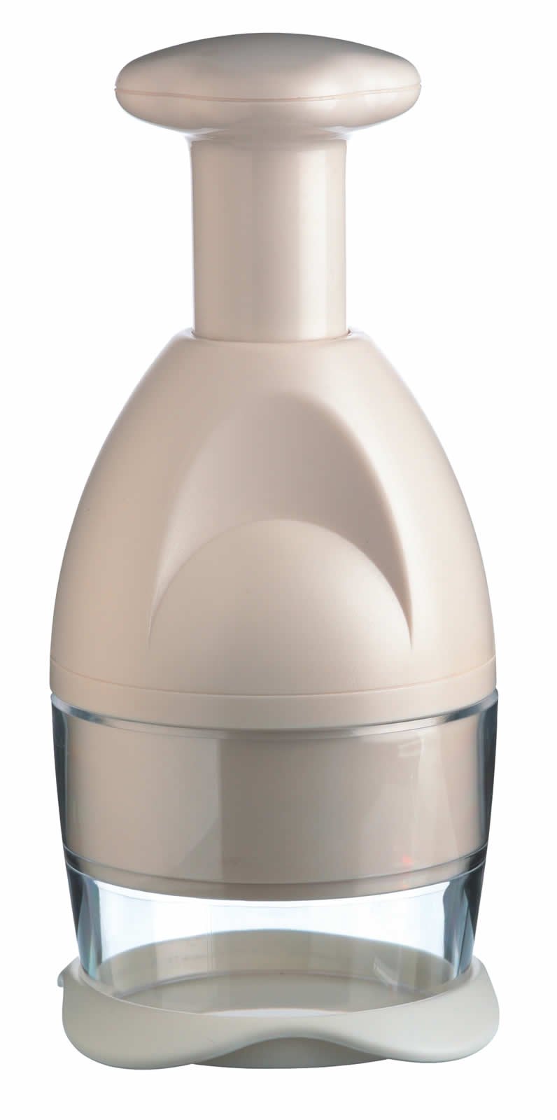 KitchenCraft Mini Manual Food Chopper - Hand Operated, No Batteries Required - Durable Plastic & Stainless Steel Design - Compact 9 x 4 x 4 Inch White Chopper - Perfect for Herbs, Nuts, Garlic & Onions - Ideal for Camping, Small Kitchens & RV Cooking