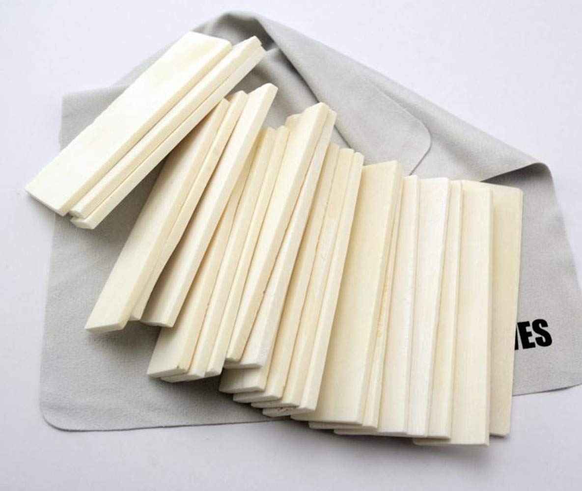 2-Piece Natural Bovine Bone Knife Handle Scales for DIY Knife Making - 3.74