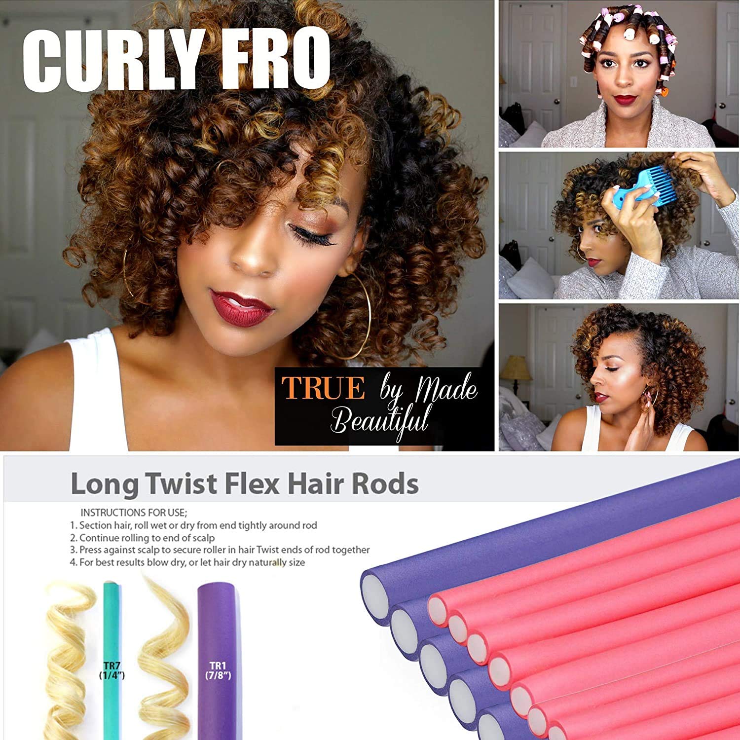Sister Heatless Hair Curlers - 20pcs Soft Flexi Rods for Natural Curls & Waves - Home & Travel Styling