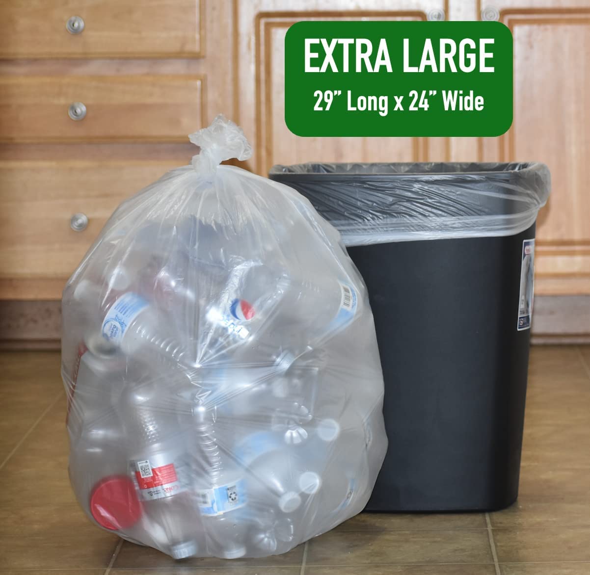 7-10 Gallon Clear Trash Bags - 110 Count (29