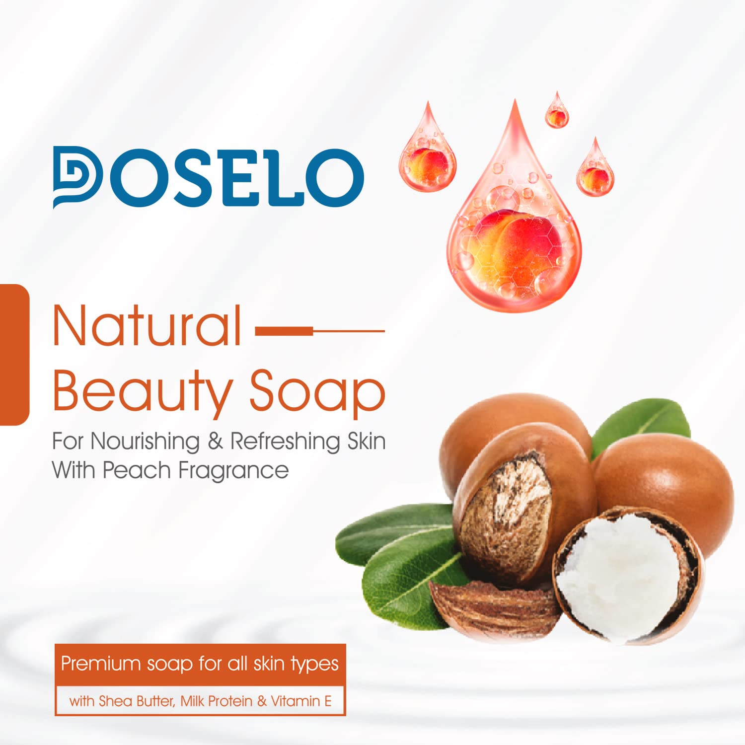 DOSELO Natural Beauty Soap for All Skin Types - Shea Butter & Milk Moisturizing Bar (Pack of 5) | Gentle Cleansing for Face & Body, Daily Skincare Routine